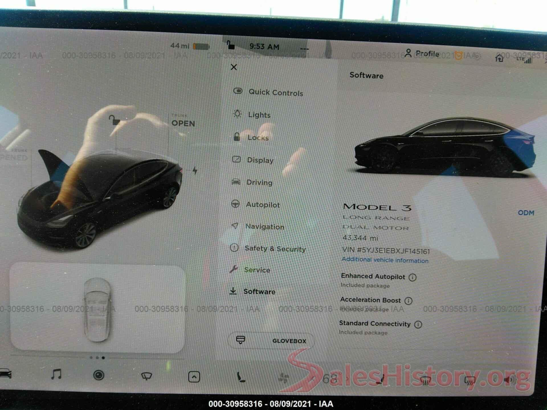 5YJ3E1EBXJF145161 2018 TESLA MODEL 3