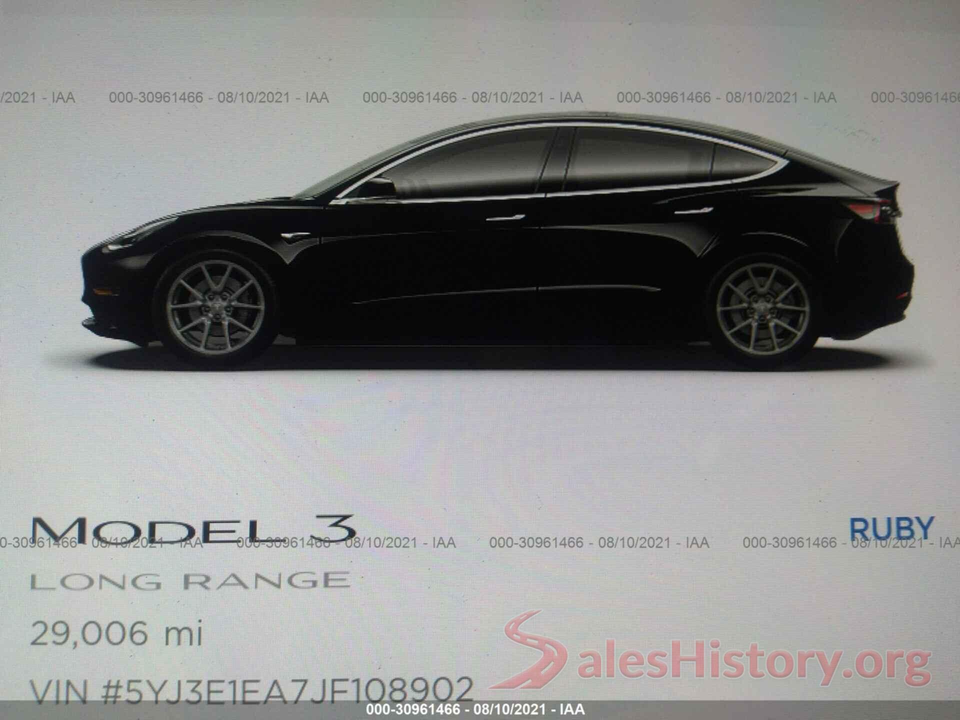 5YJ3E1EA7JF108902 2018 TESLA MODEL 3