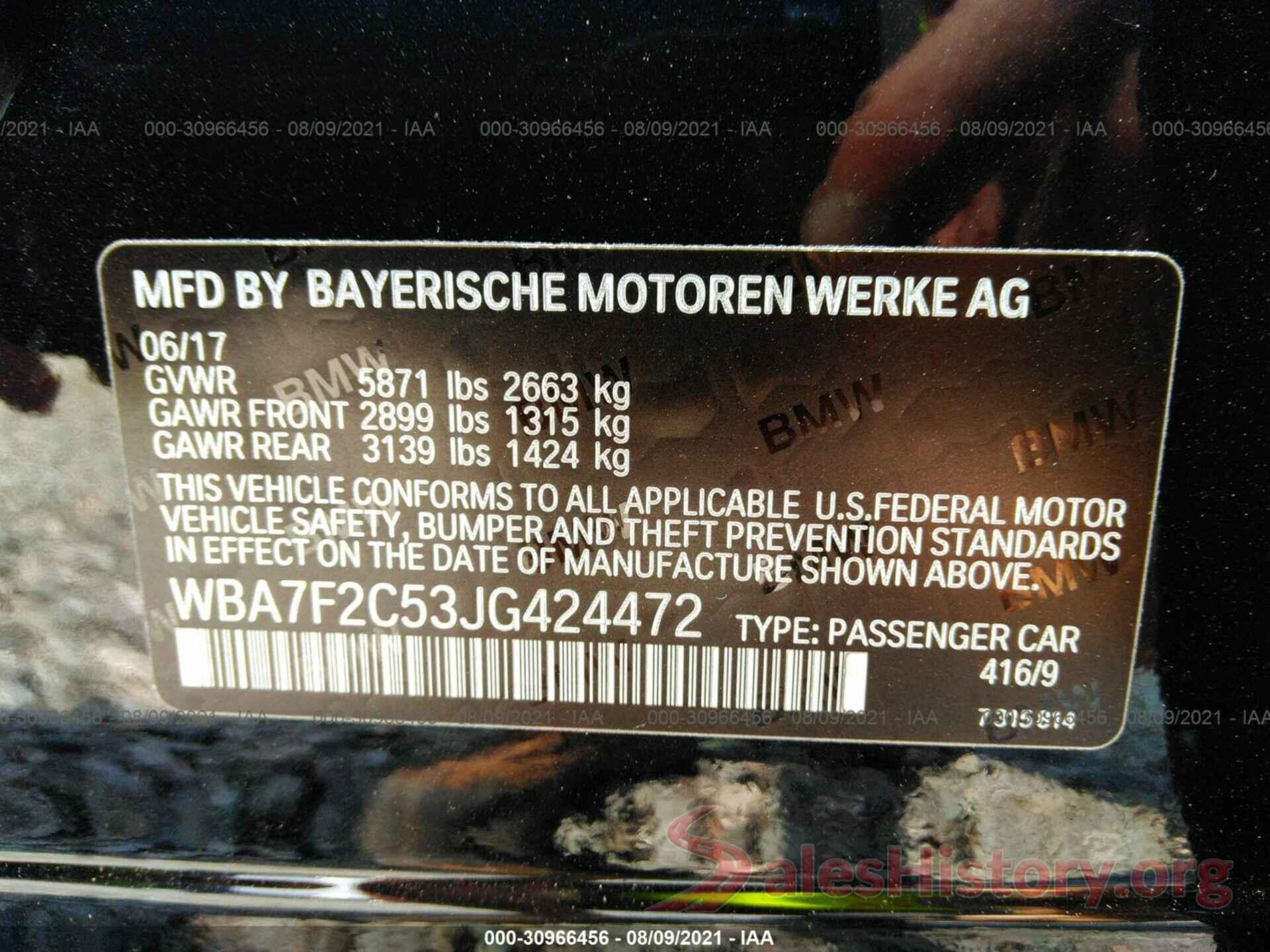 WBA7F2C53JG424472 2018 BMW 7 SERIES