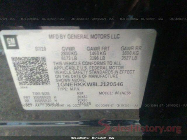 1GNERKKW8LJ120546 2020 CHEVROLET TRAVERSE