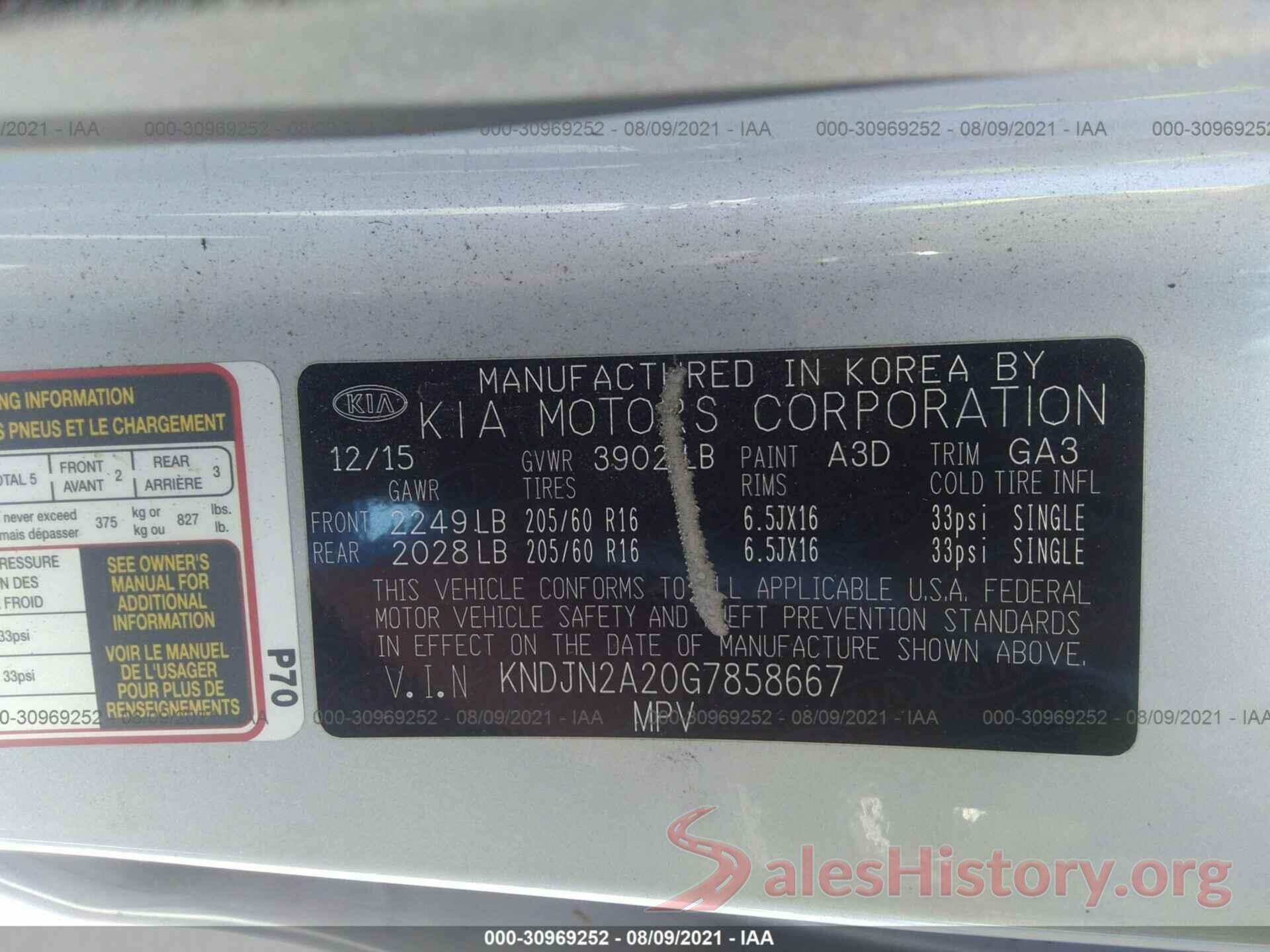 KNDJN2A20G7858667 2016 KIA SOUL