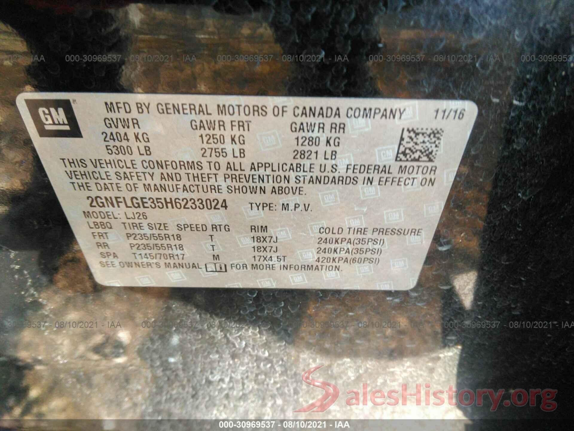 2GNFLGE35H6233024 2017 CHEVROLET EQUINOX