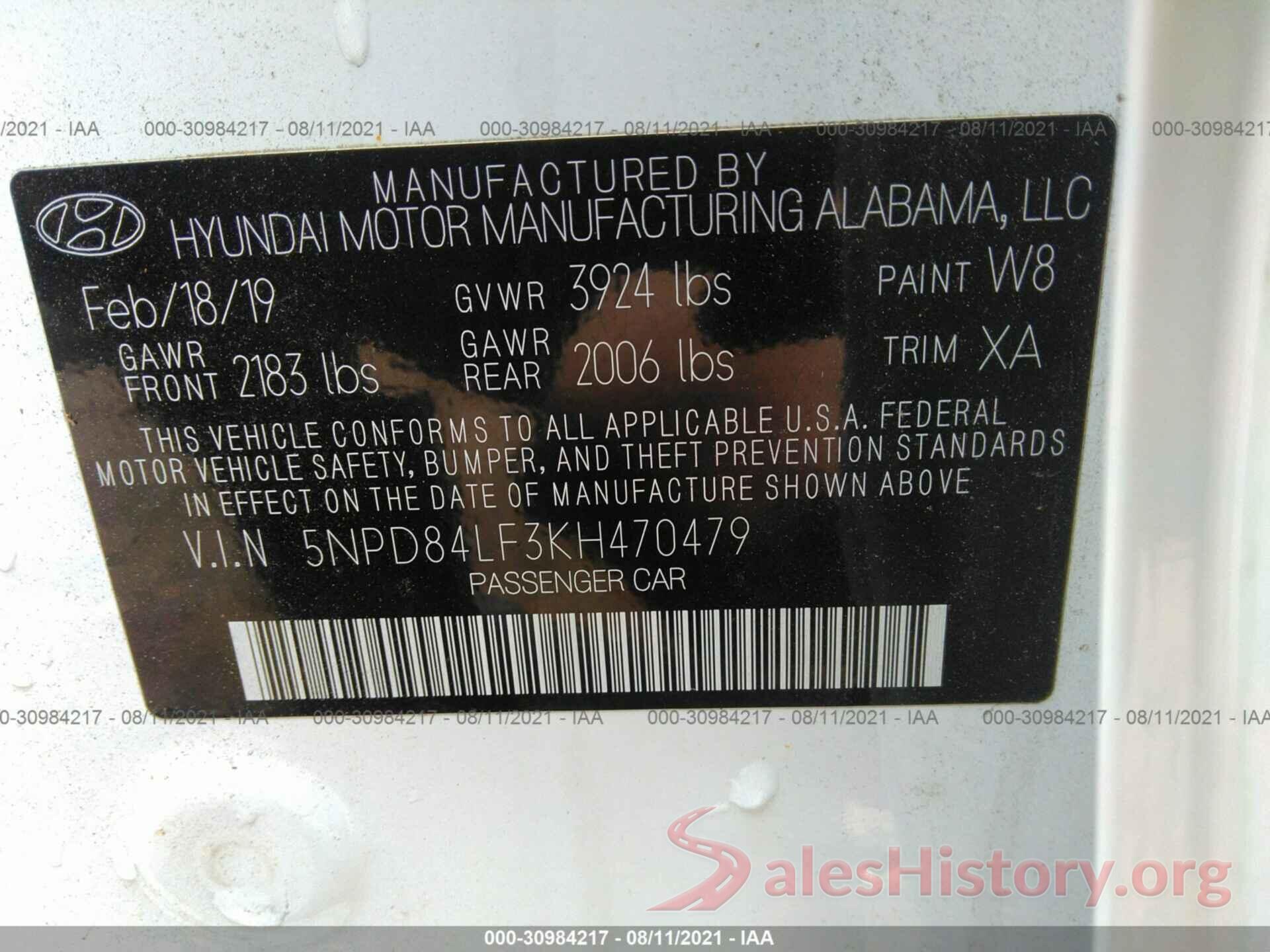 5NPD84LF3KH470479 2019 HYUNDAI ELANTRA