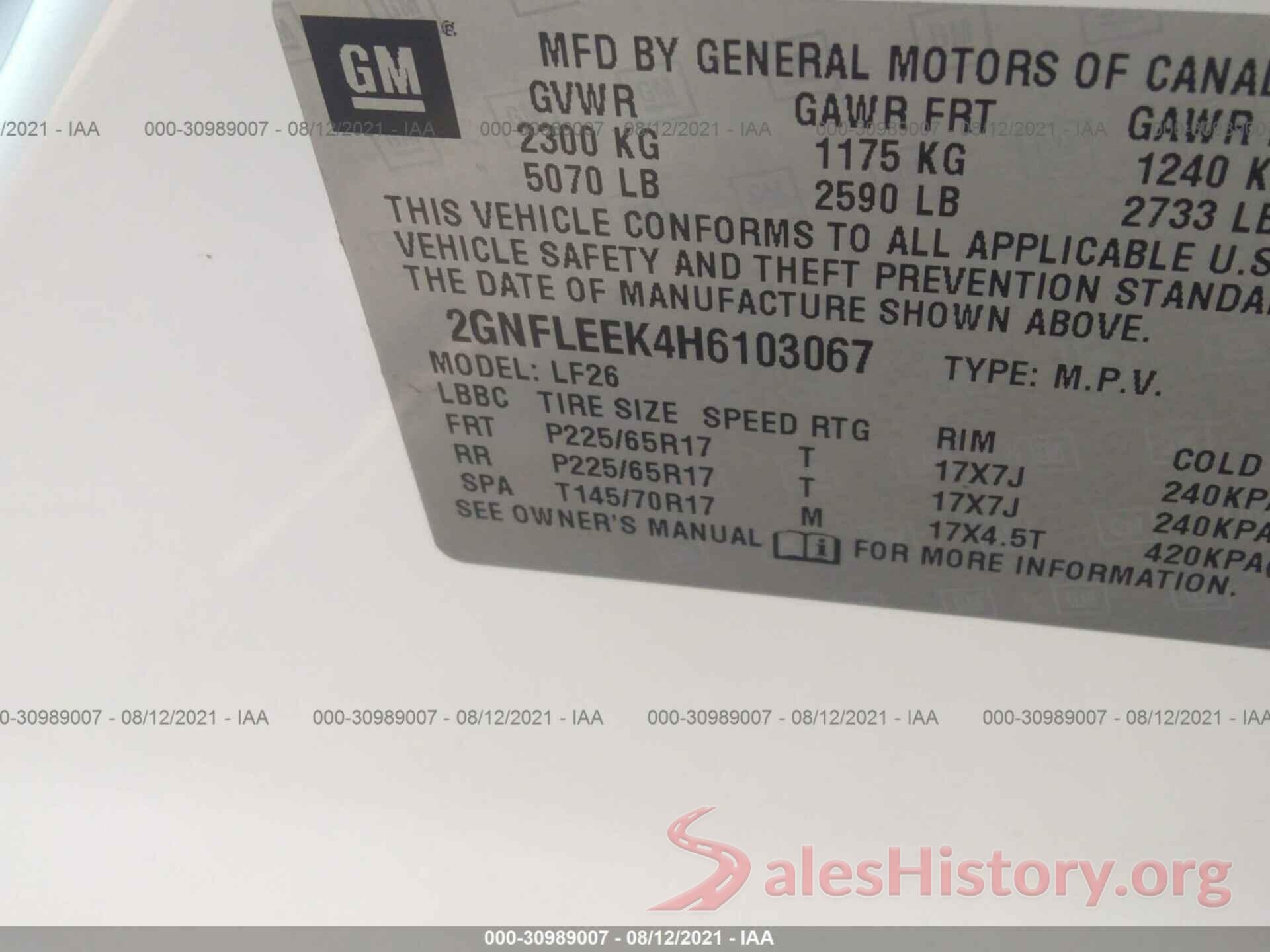 2GNFLEEK4H6103067 2017 CHEVROLET EQUINOX