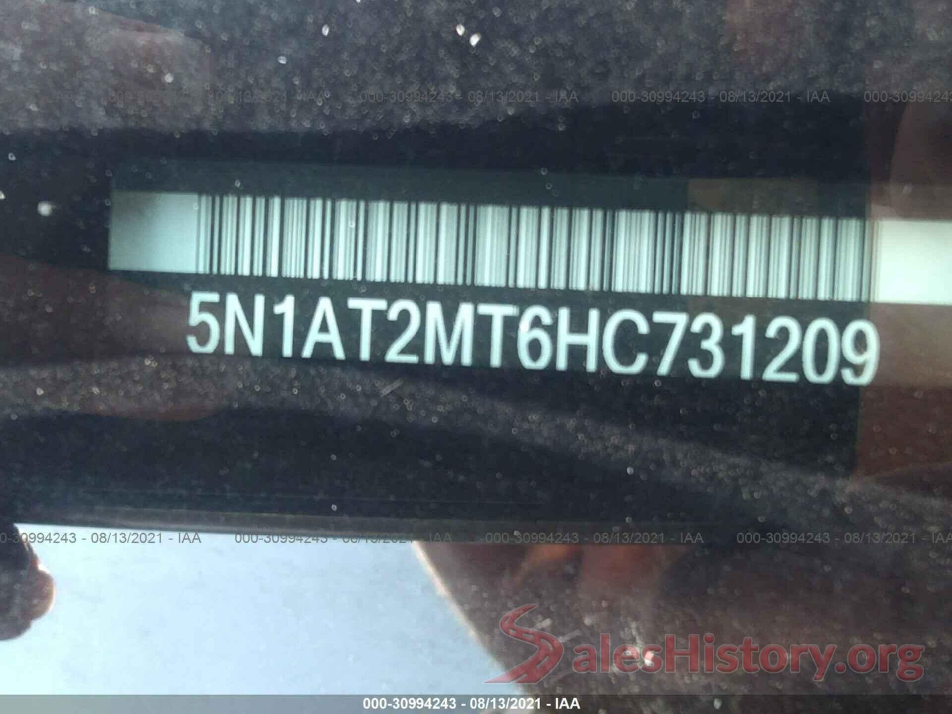 5N1AT2MT6HC731209 2017 NISSAN ROGUE