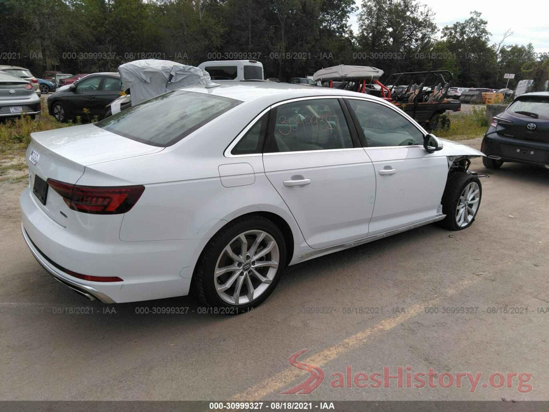 WAUDNAF41KA118474 2019 AUDI A4