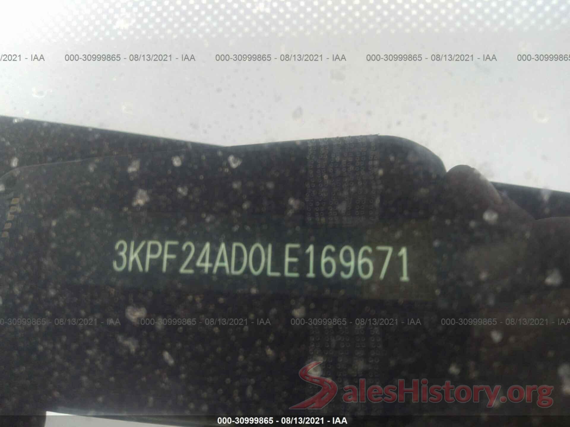 3KPF24AD0LE169671 2020 KIA FORTE