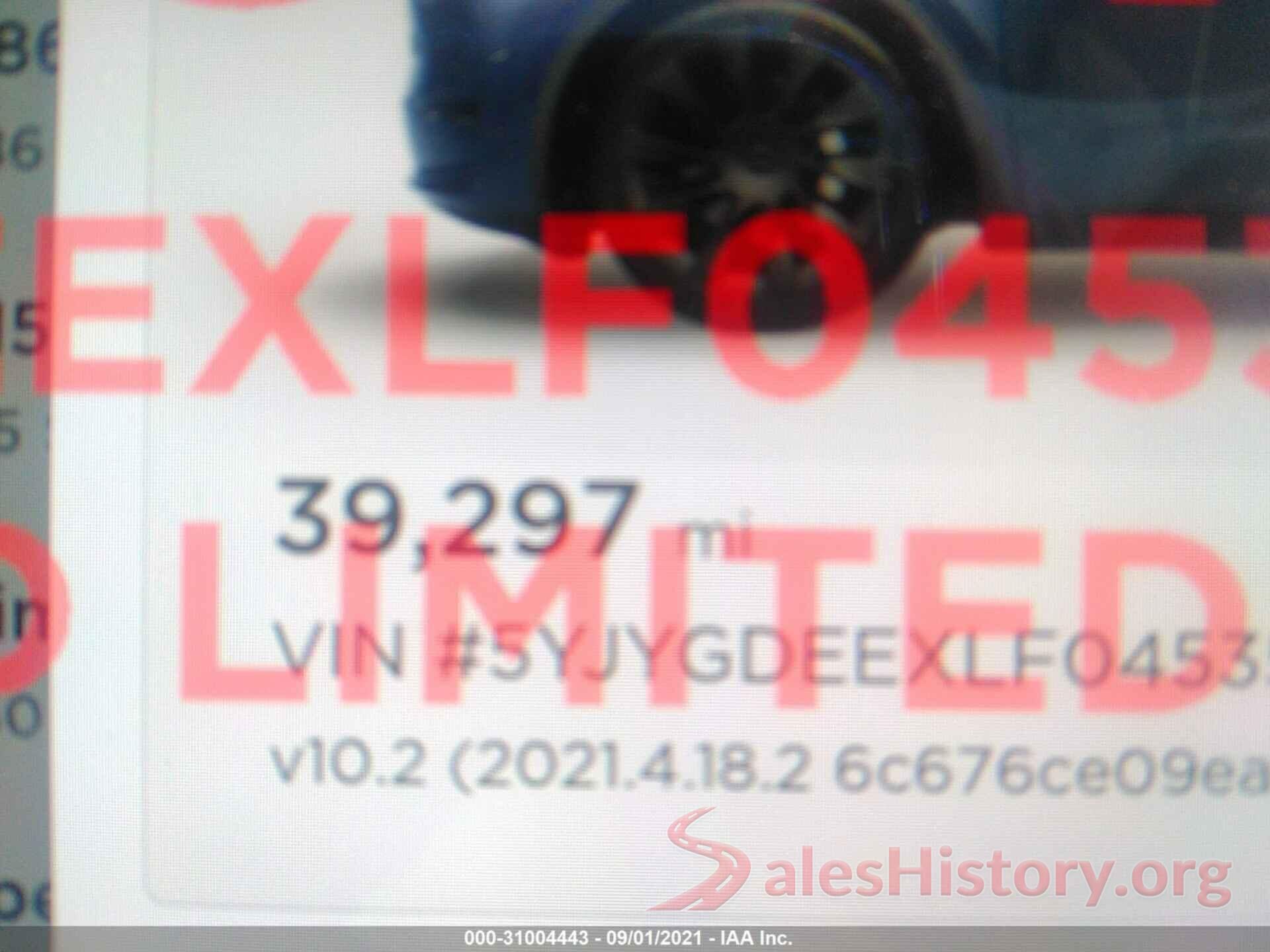 5YJYGDEEXLF045351 2020 TESLA MODEL Y