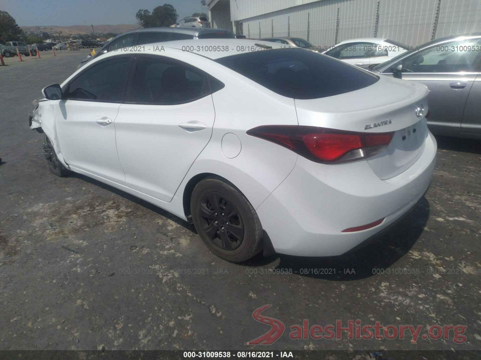 5NPDH4AE1GH721615 2016 HYUNDAI ELANTRA