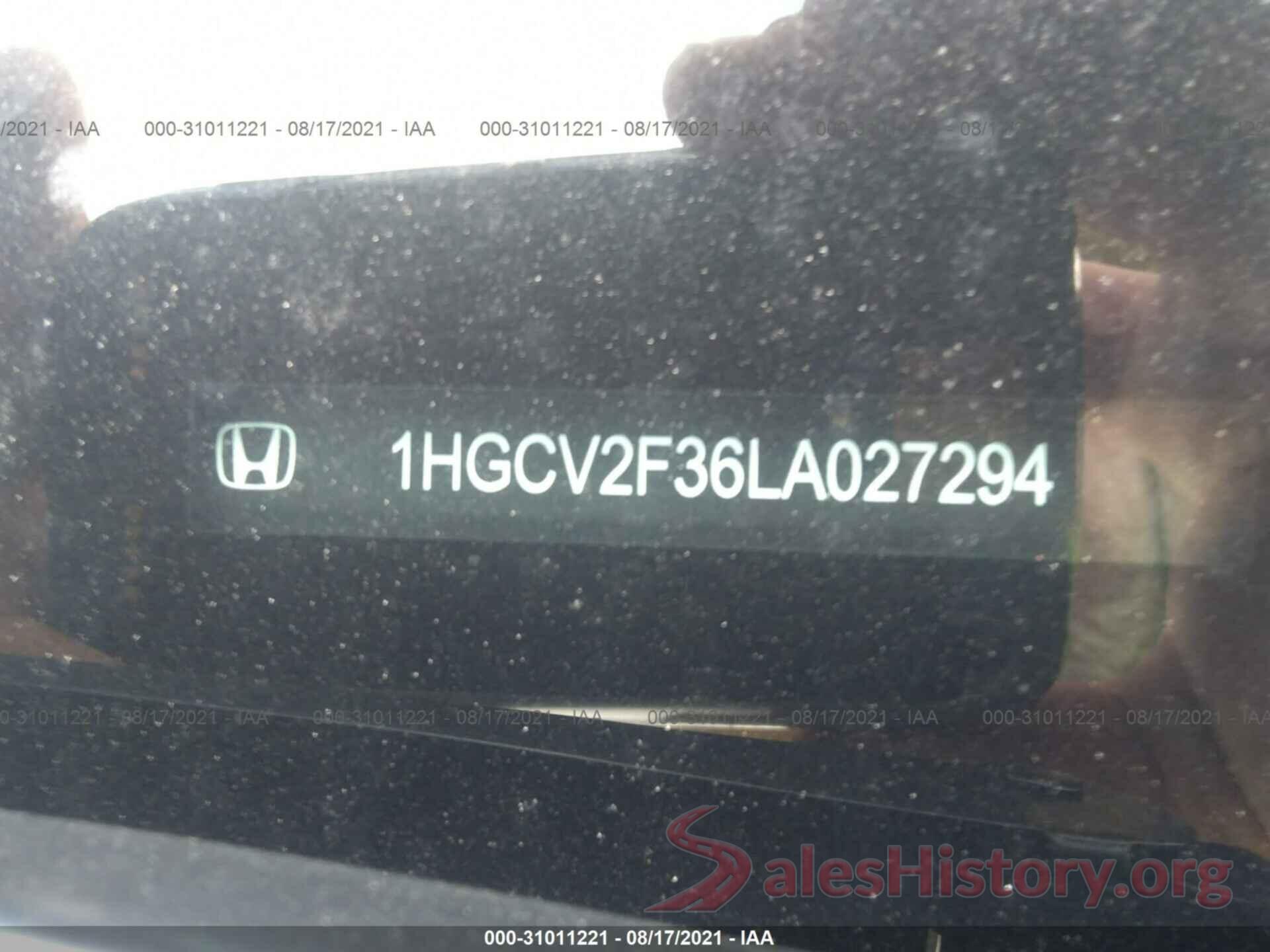 1HGCV2F36LA027294 2020 HONDA ACCORD SEDAN