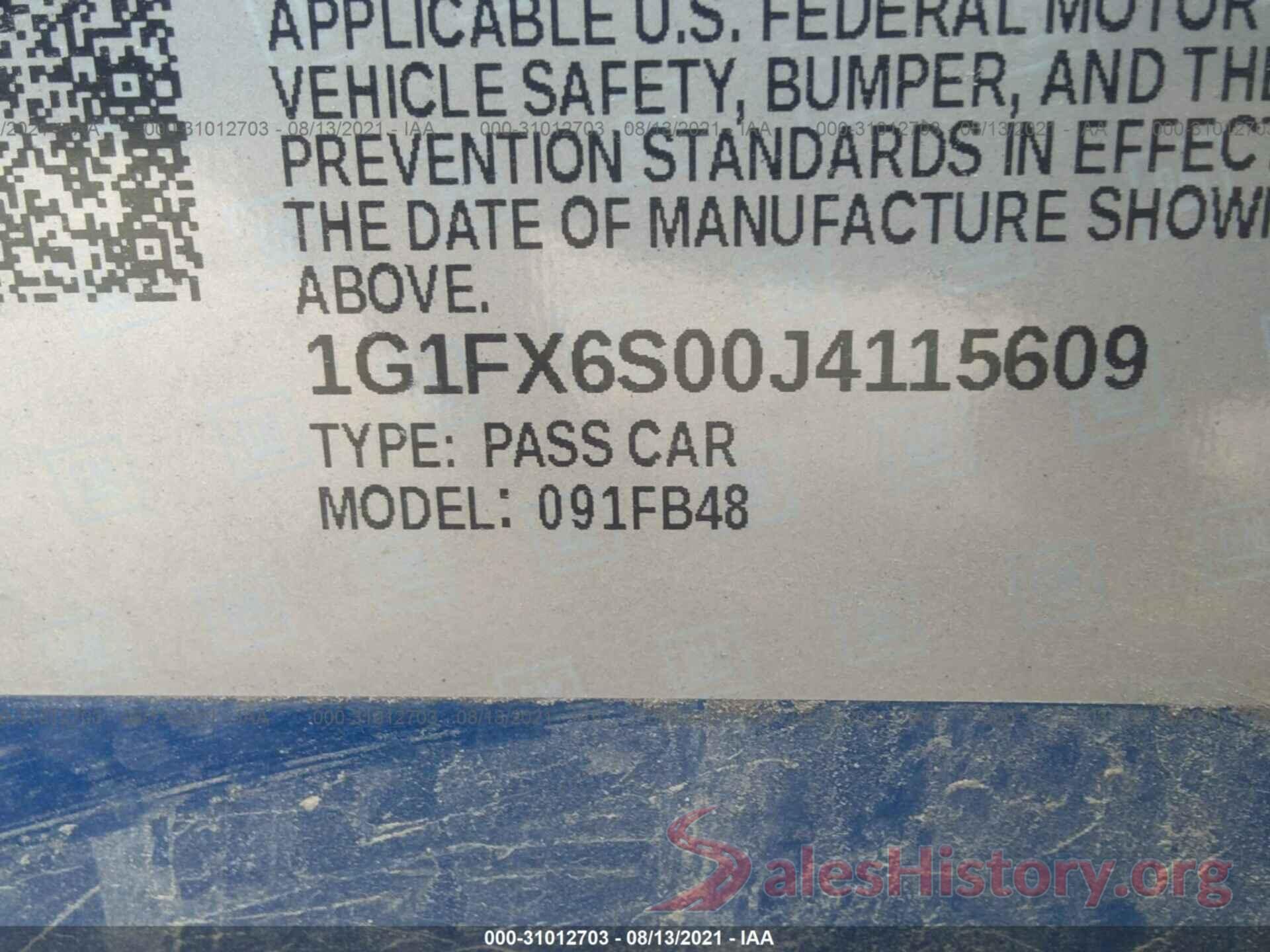 1G1FX6S00J4115609 2018 CHEVROLET BOLT EV