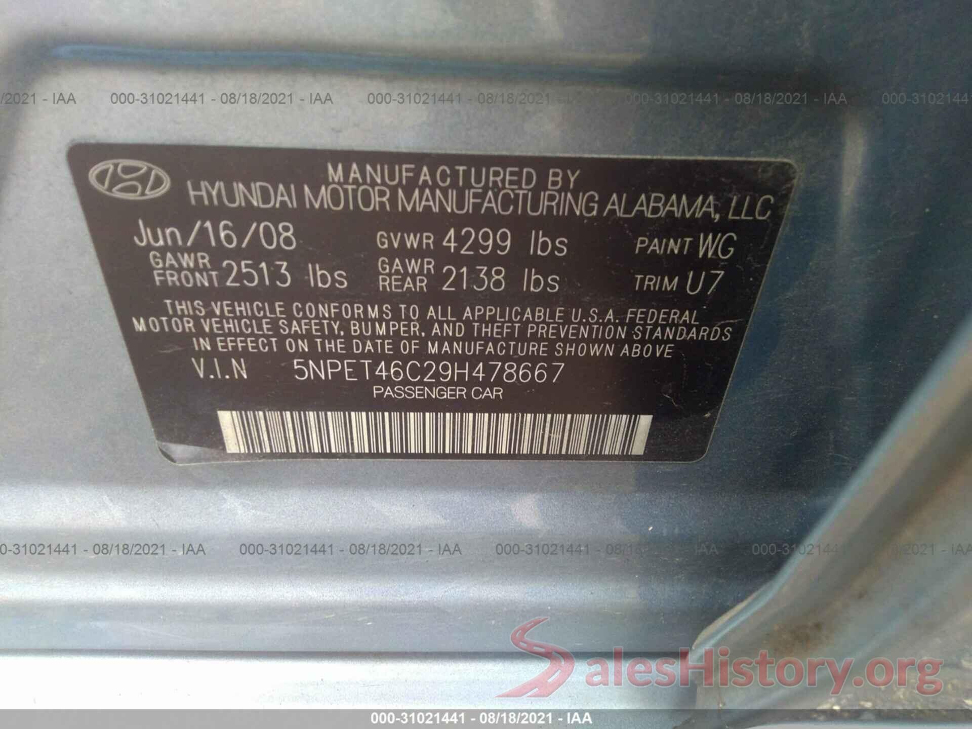 KNDJP3A56J7584487 2009 HYUNDAI SONATA