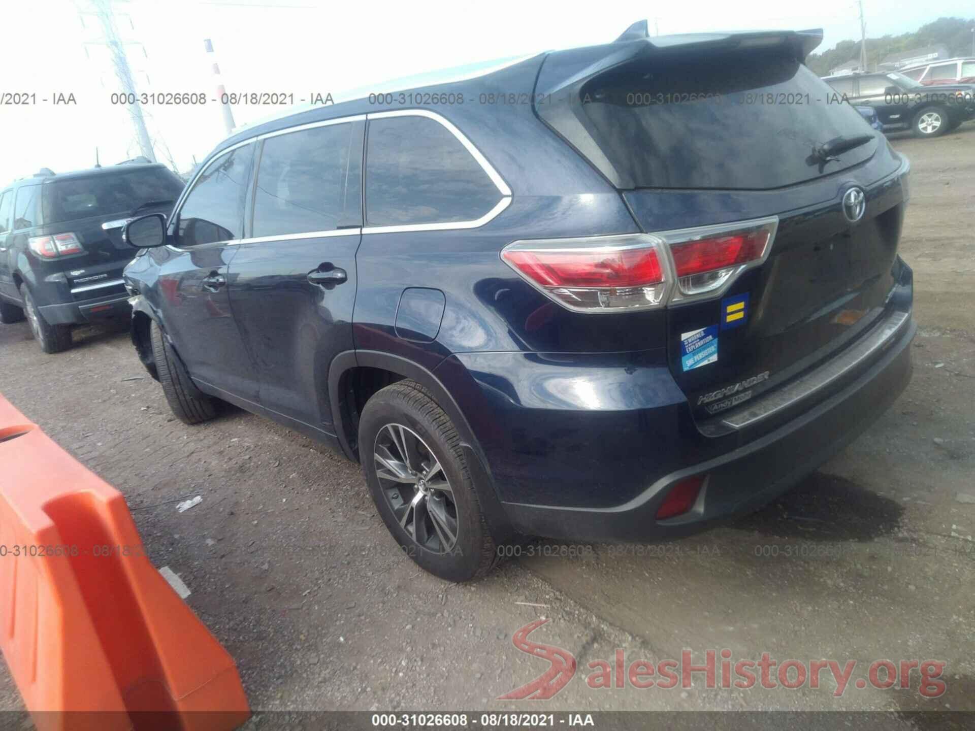 5TDJKRFH4GS331221 2016 TOYOTA HIGHLANDER