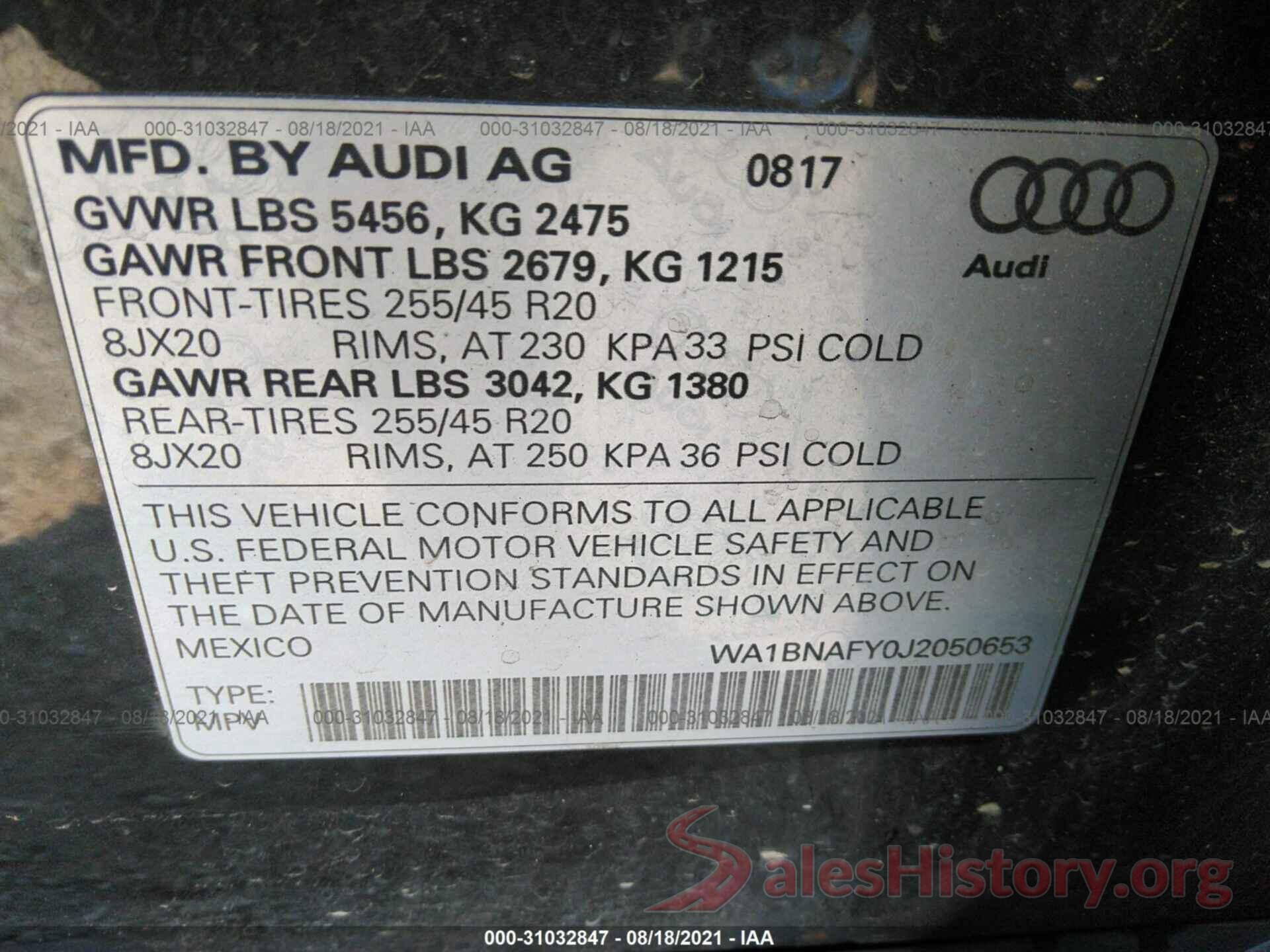 WA1BNAFY0J2050653 2018 AUDI Q5