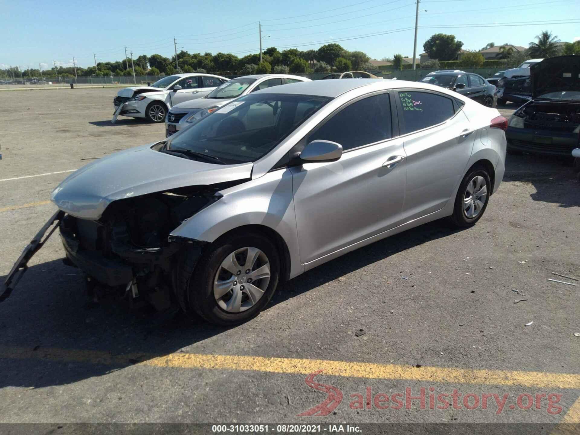 5NPDH4AEXGH727591 2016 HYUNDAI ELANTRA