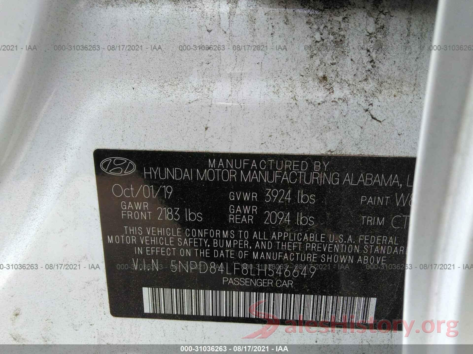 5NPD84LF8LH546649 2020 HYUNDAI ELANTRA