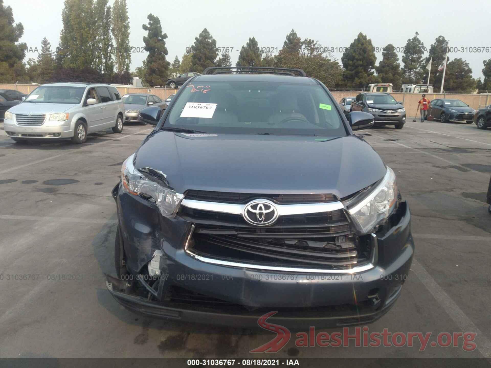 5TDBKRFH8GS322414 2016 TOYOTA HIGHLANDER