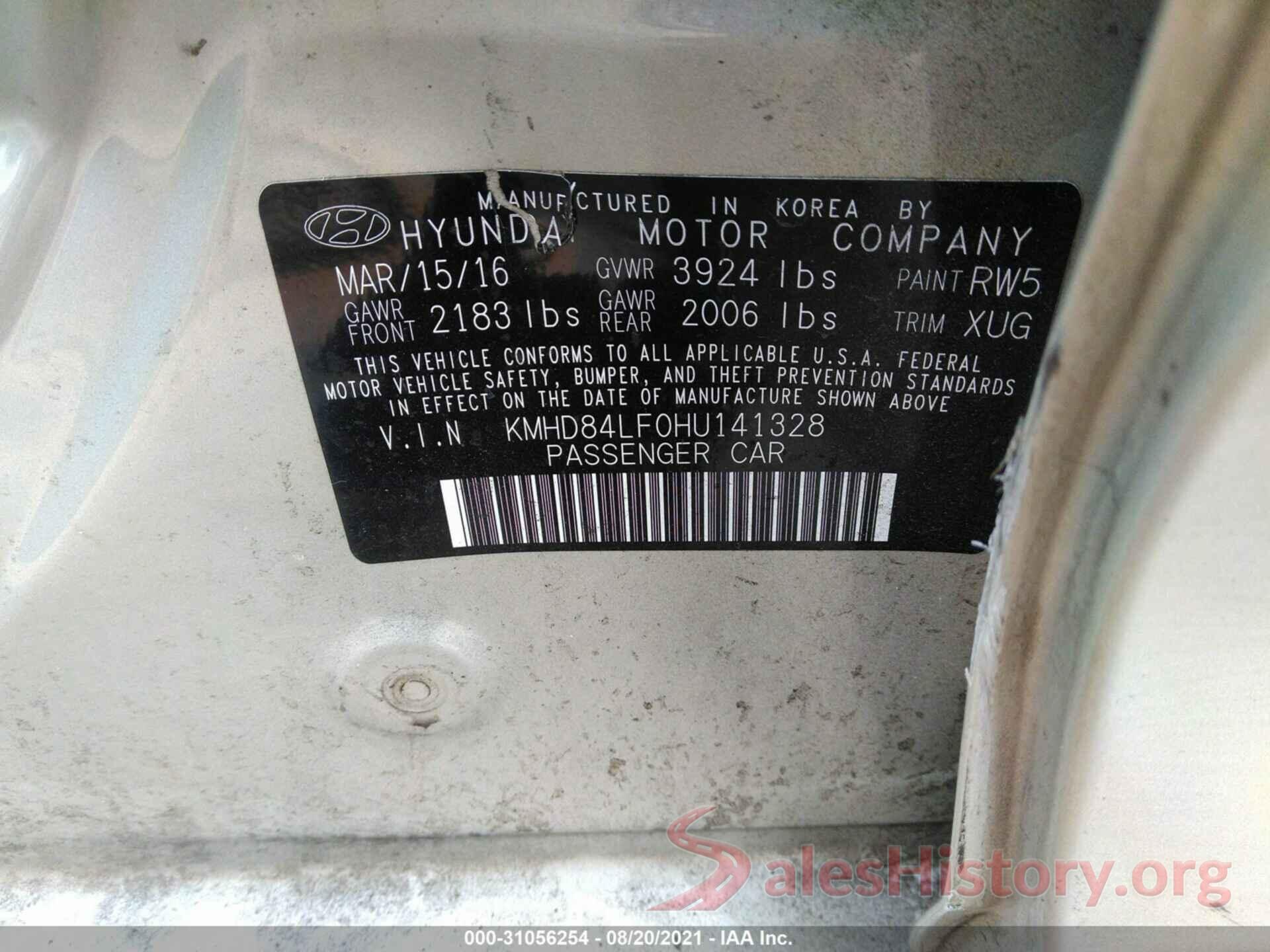 KMHD84LF0HU141328 2017 HYUNDAI ELANTRA