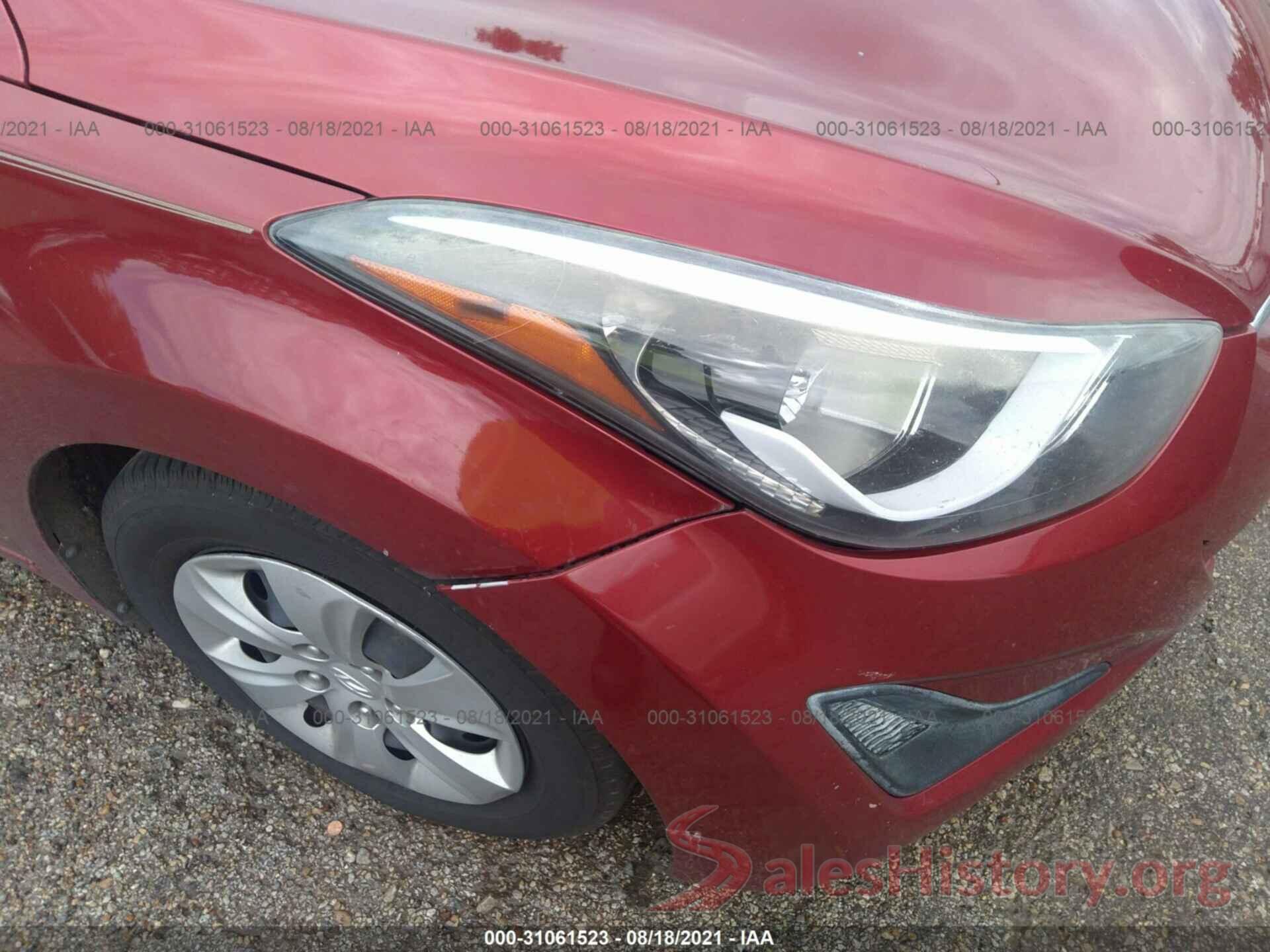 5NPDH4AE9GH694521 2016 HYUNDAI ELANTRA