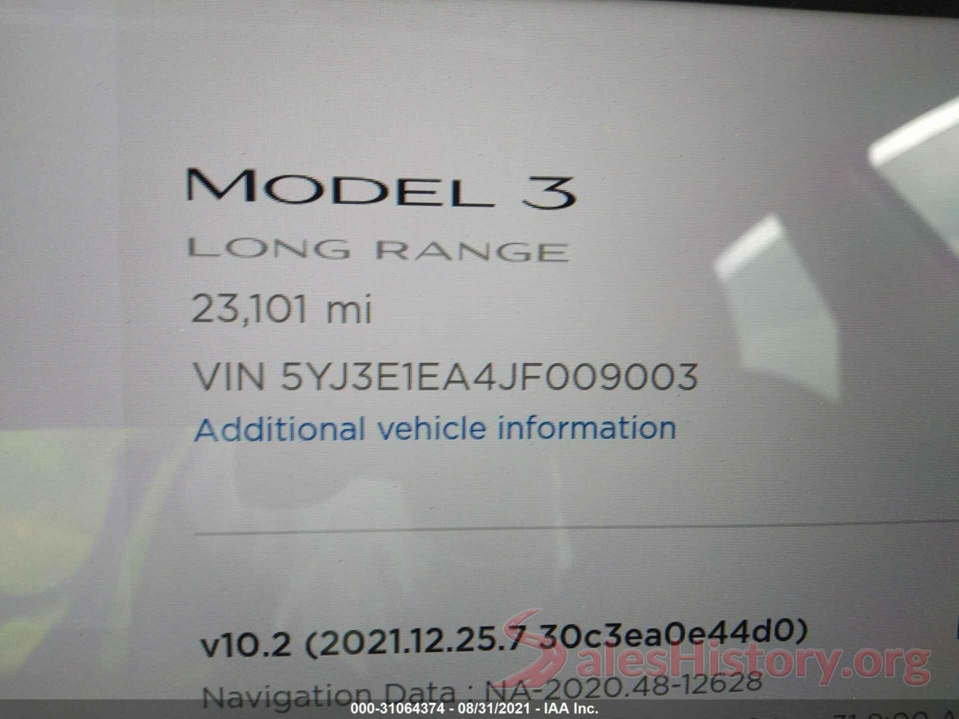 5YJ3E1EA4JF009003 2018 TESLA MODEL 3