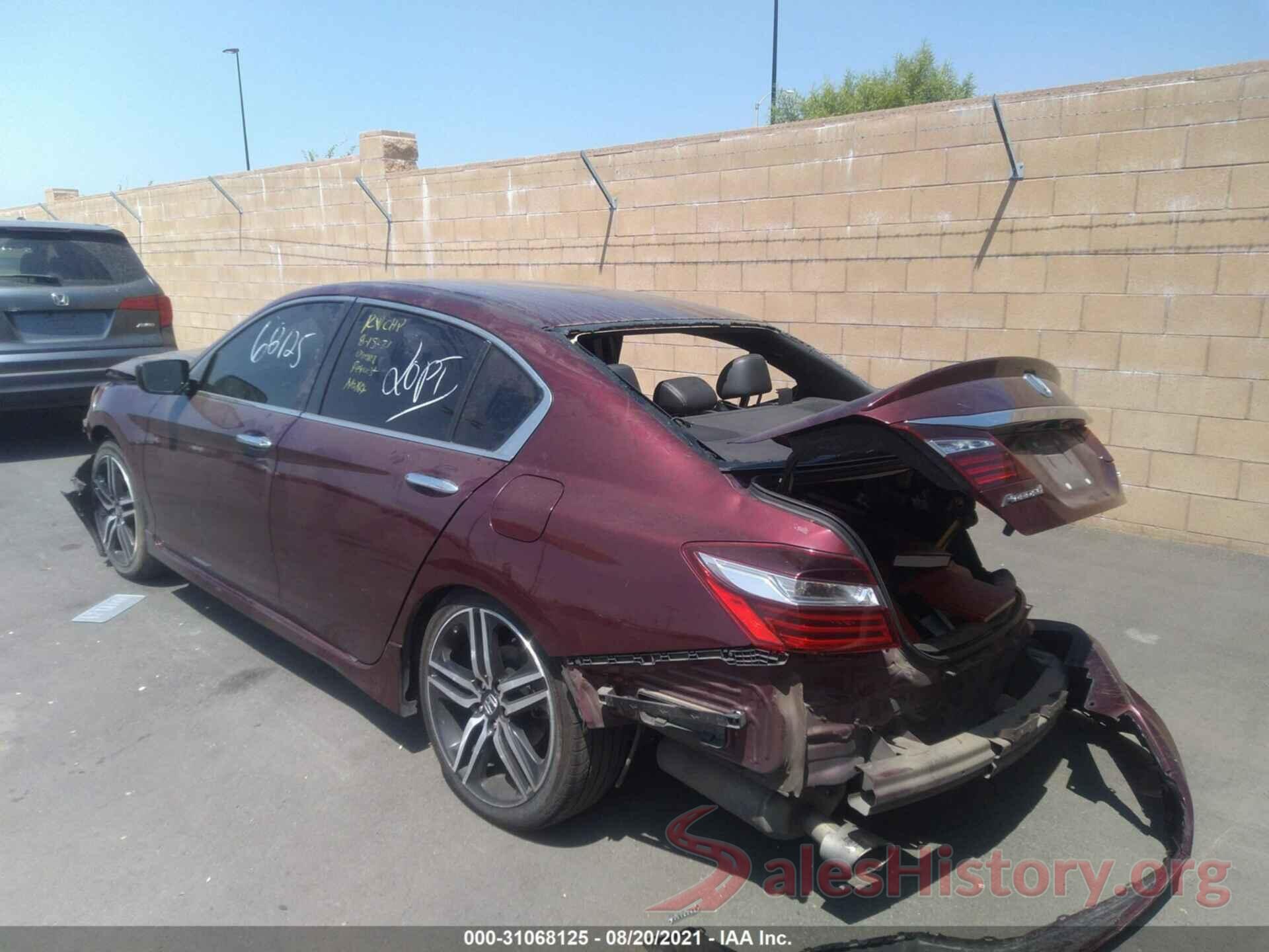 1HGCR2F53GA166455 2016 HONDA ACCORD SEDAN