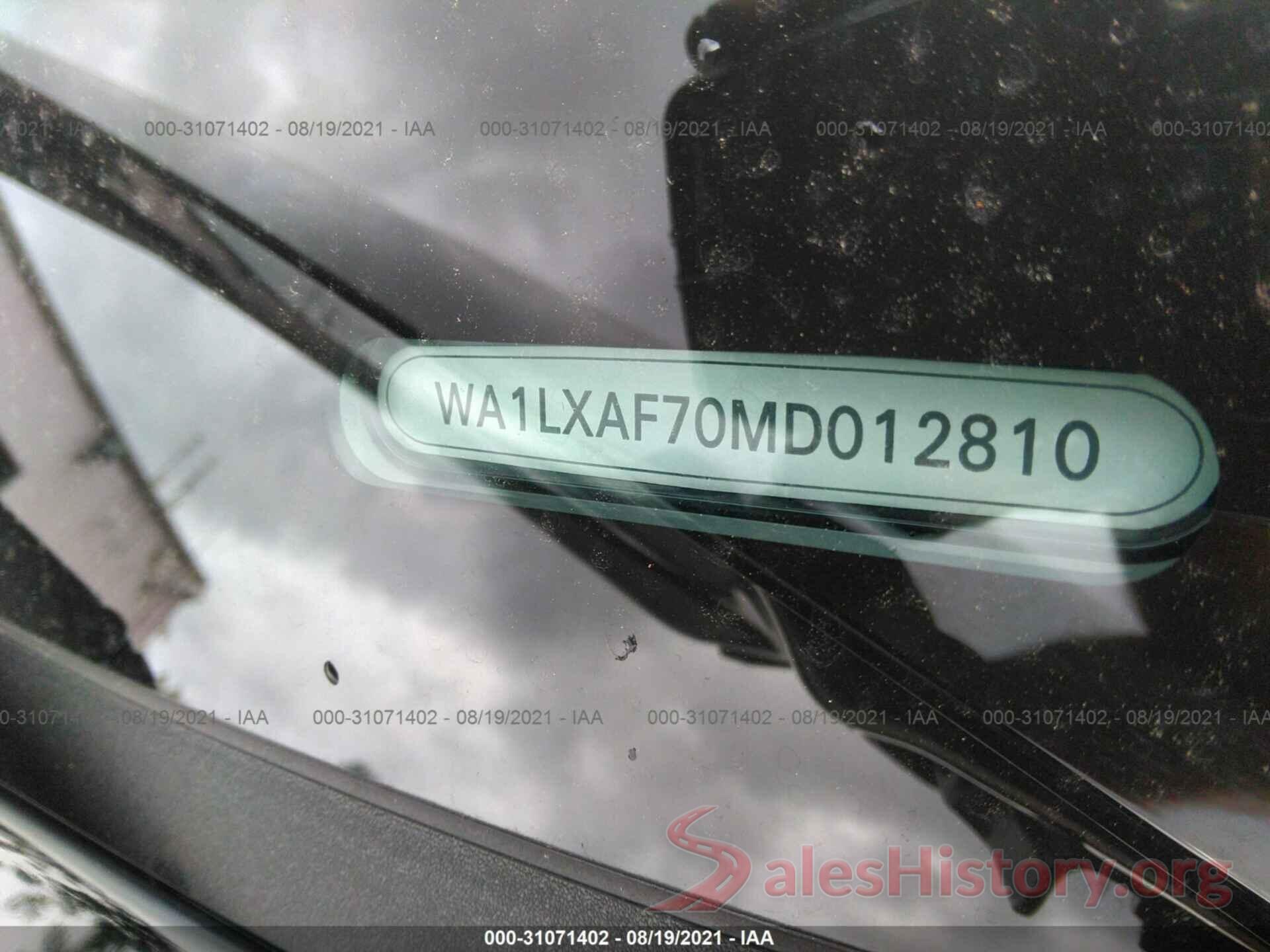 WA1LXAF70MD012810 2021 AUDI Q7