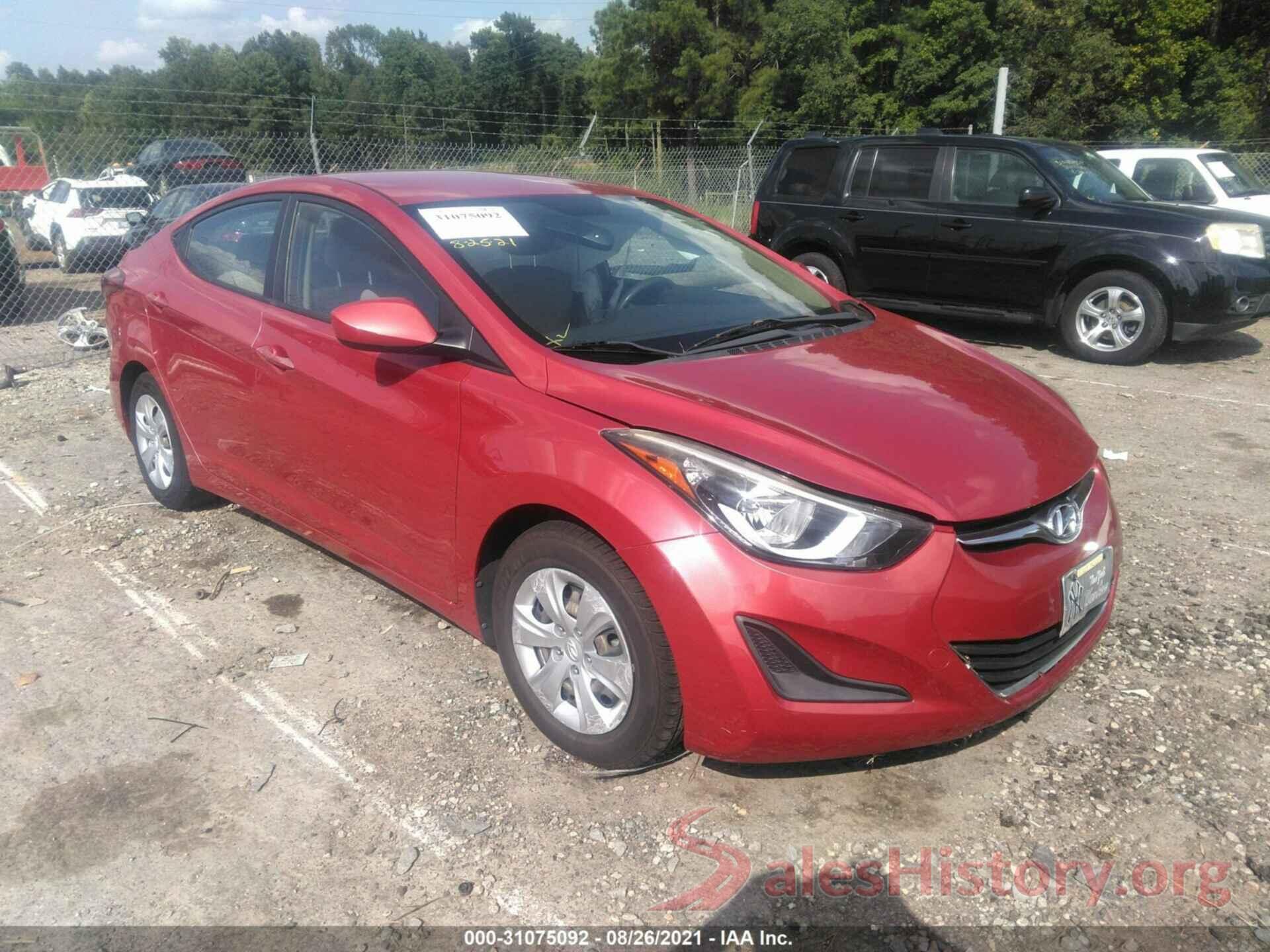 KMHDH4AE4GU489741 2016 HYUNDAI ELANTRA