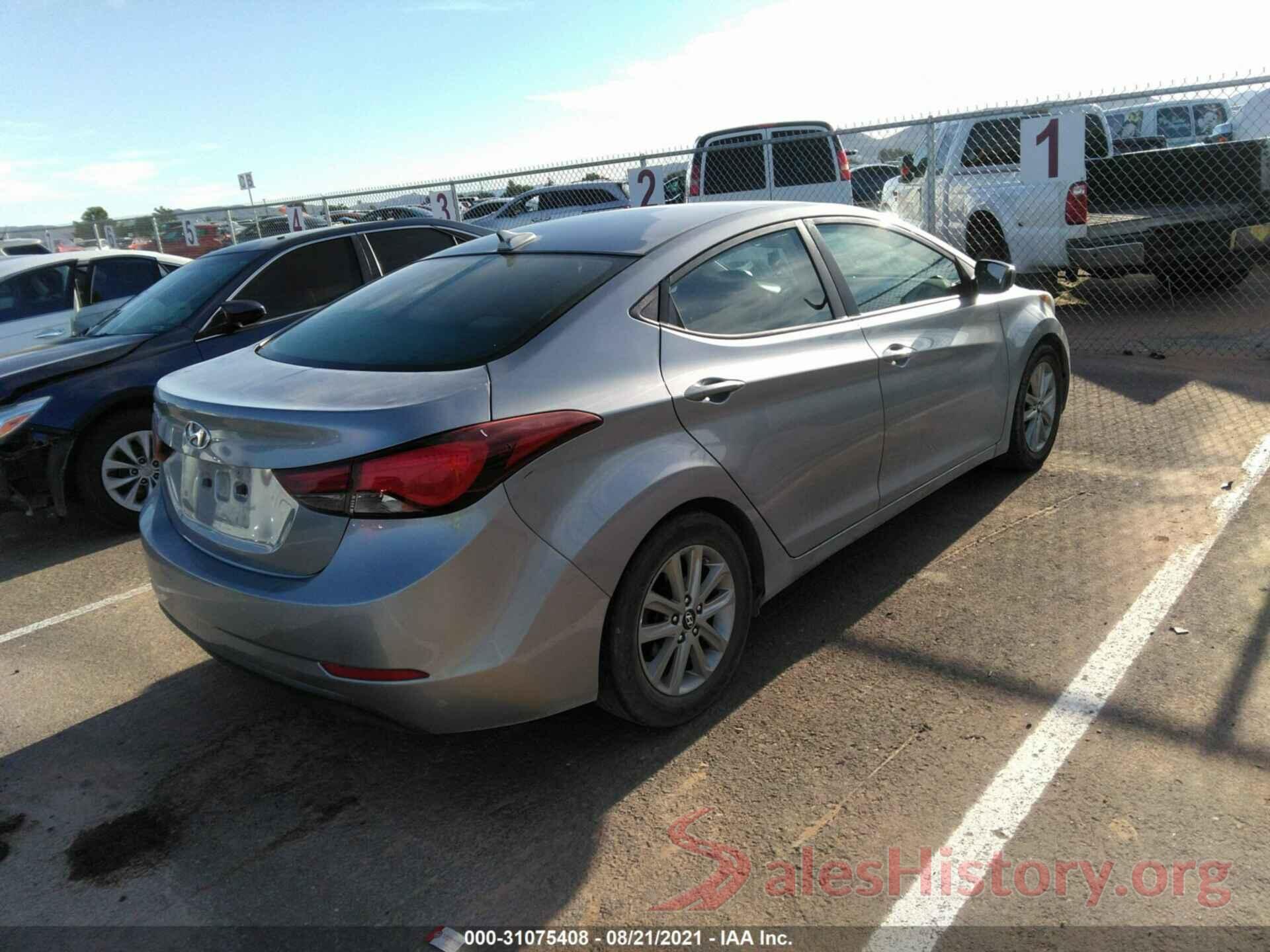 5NPDH4AEXGH767539 2016 HYUNDAI ELANTRA