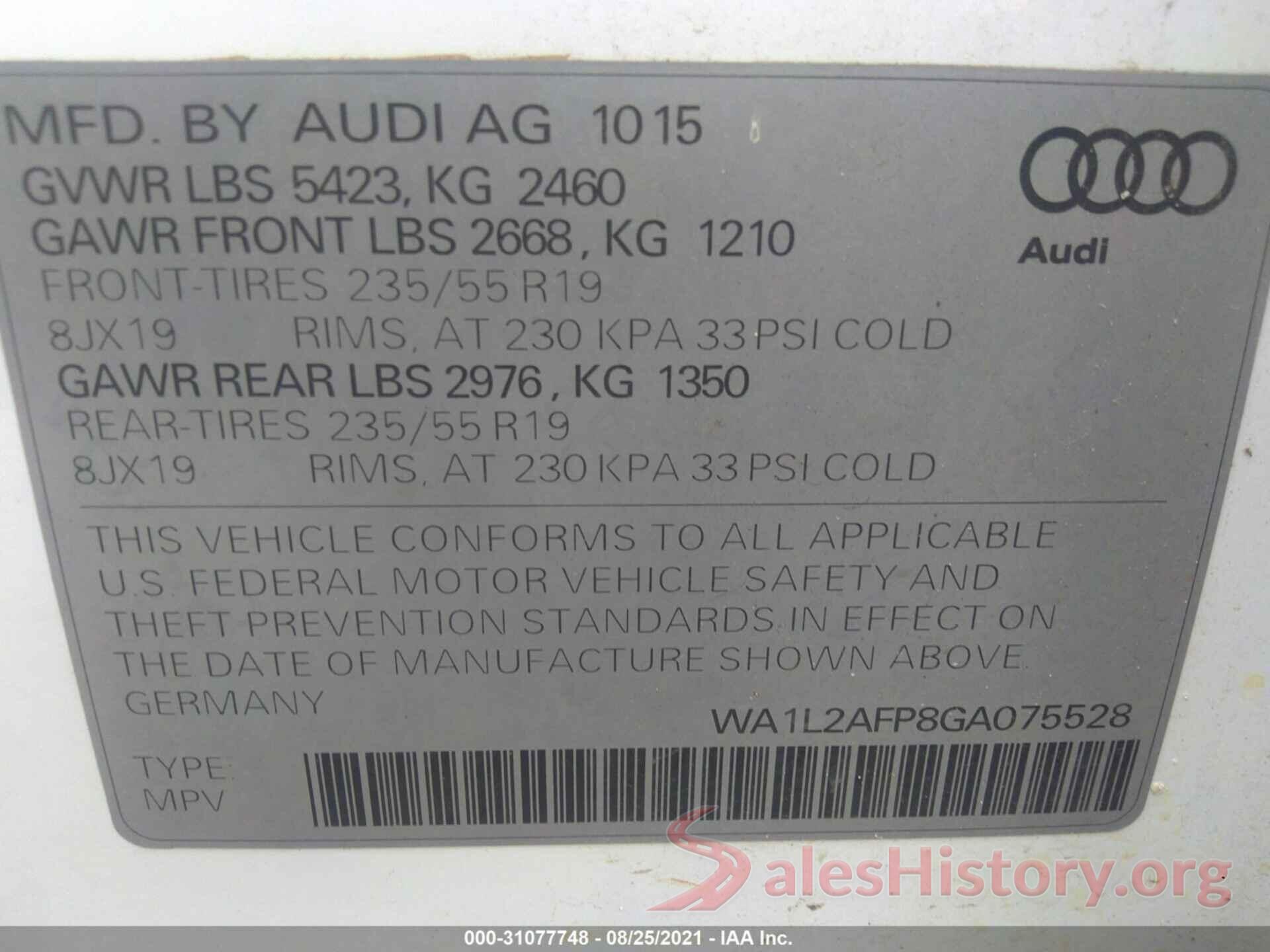 WA1L2AFP8GA075528 2016 AUDI Q5