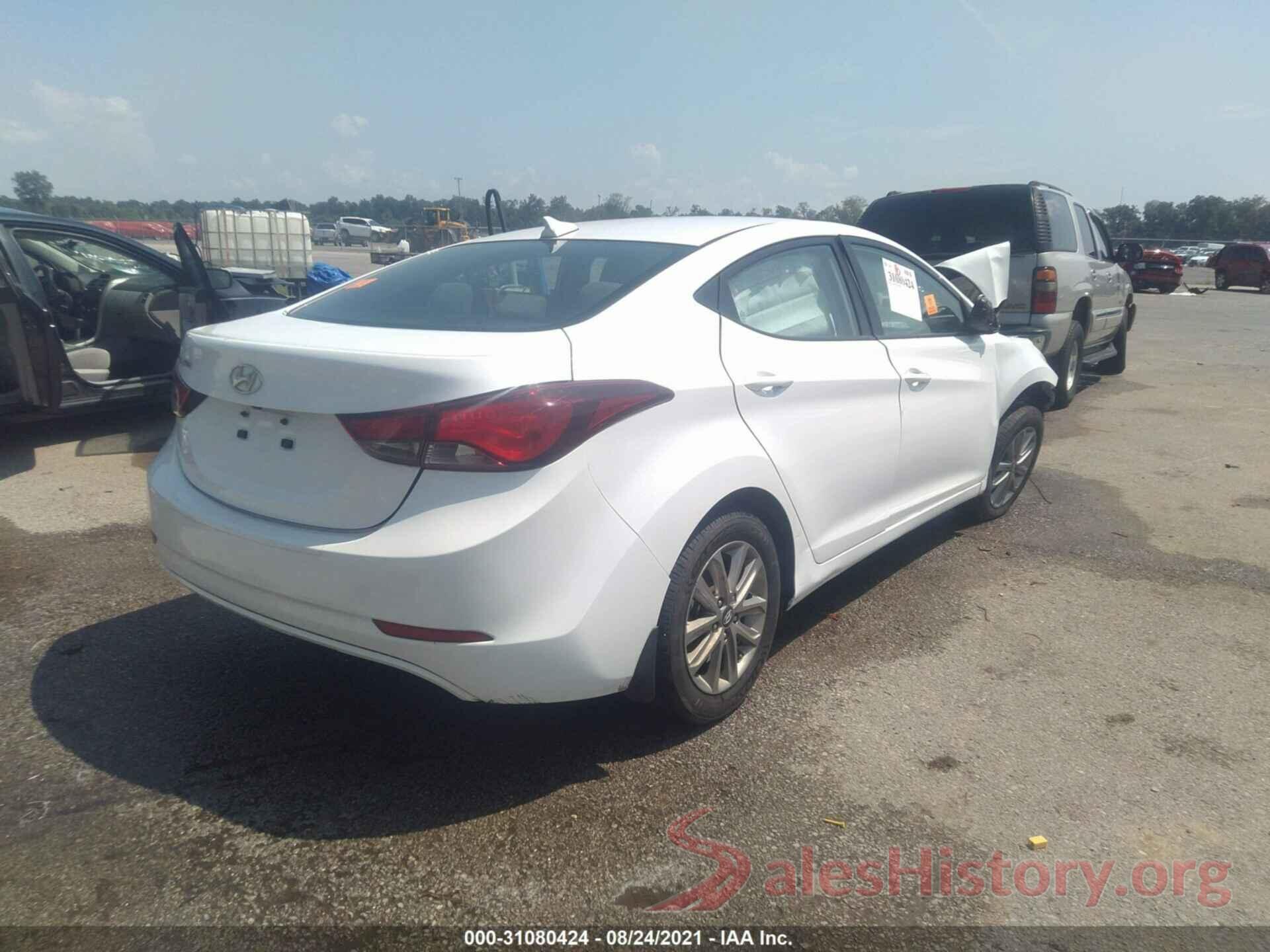 5NPDH4AE8GH659016 2016 HYUNDAI ELANTRA