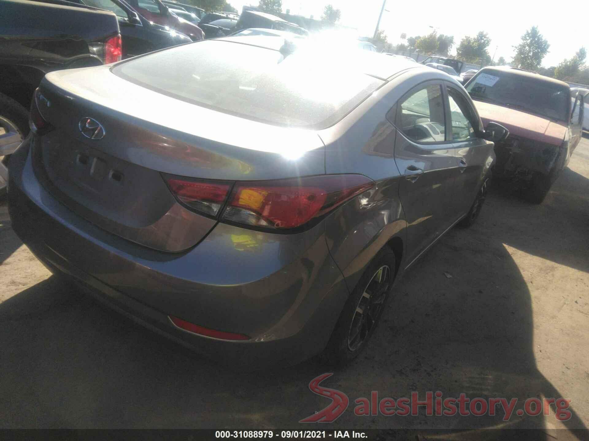 5NPDH4AE4GH663130 2016 HYUNDAI ELANTRA