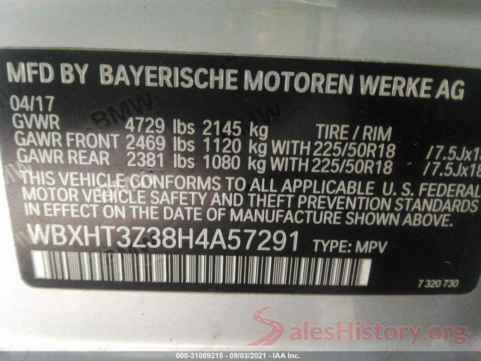 WBXHT3Z38H4A57291 2017 BMW X1