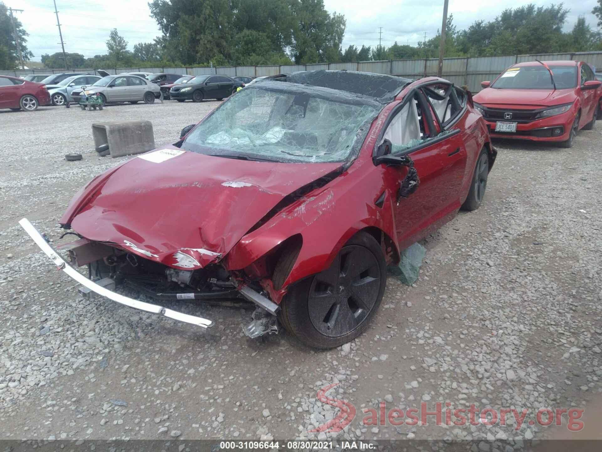 5YJ3E1EB7MF960812 2021 TESLA MODEL 3