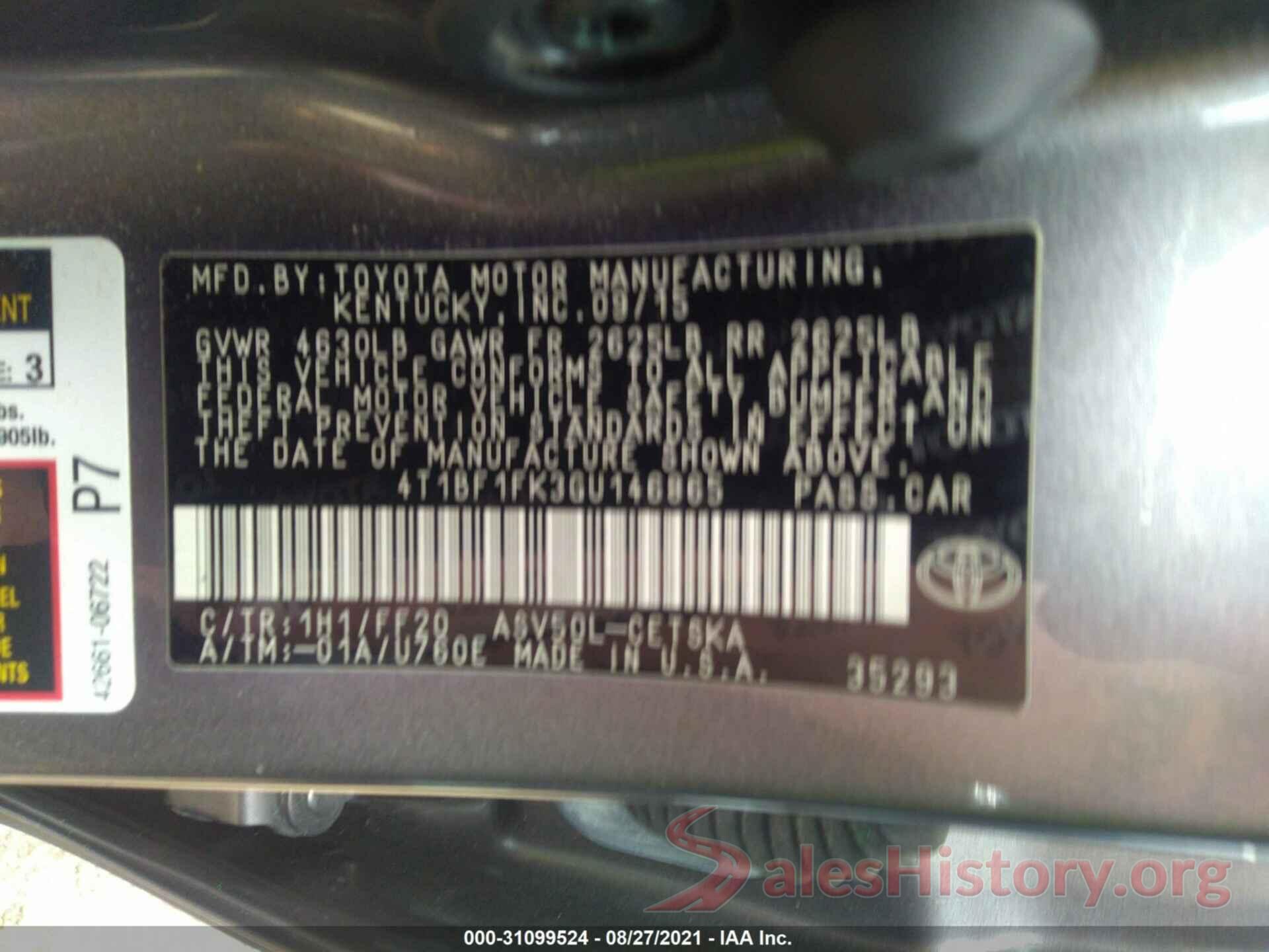 4T1BF1FK3GU146865 2016 TOYOTA CAMRY