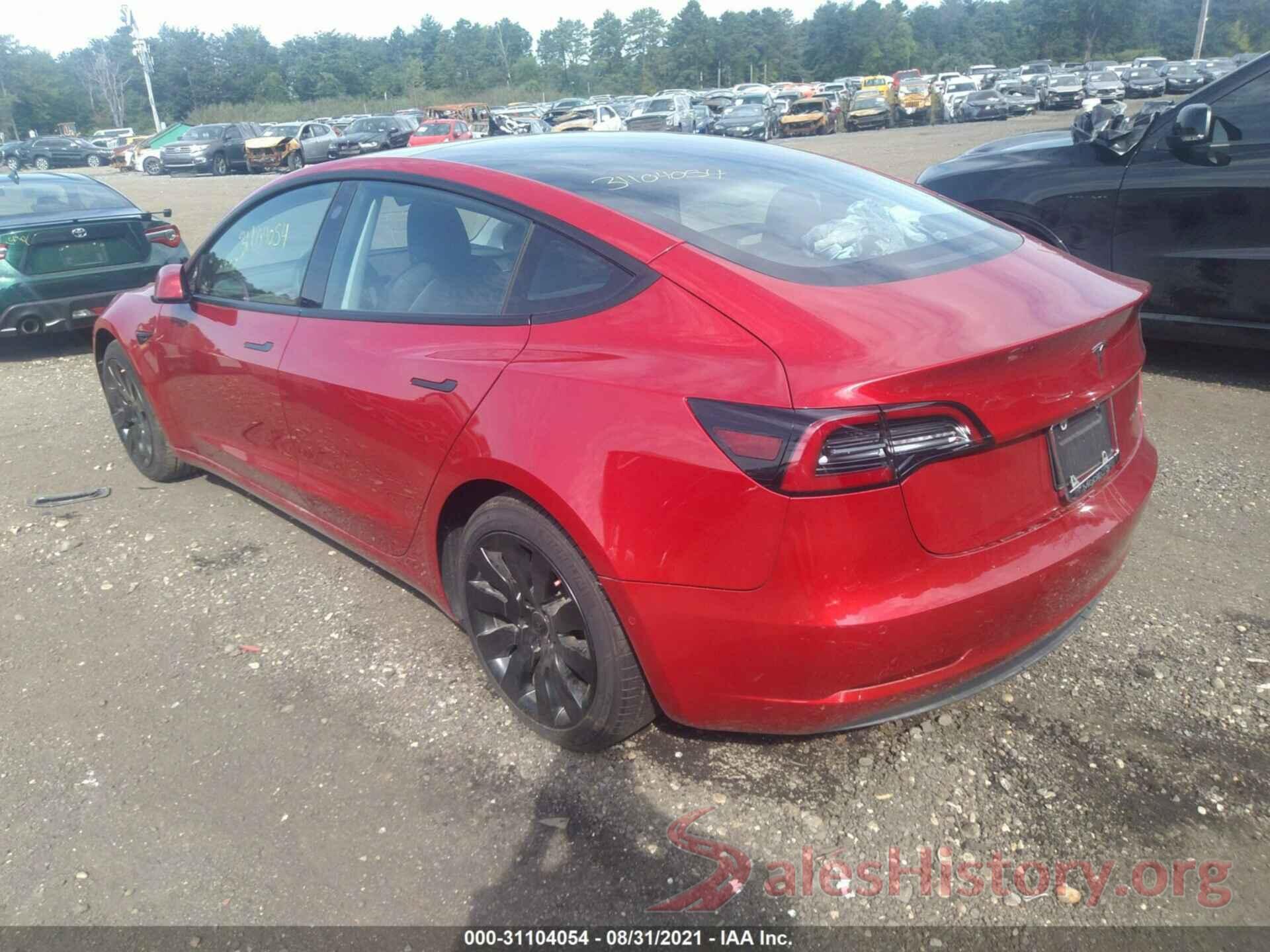 5YJ3E1EB0MF869283 2021 TESLA MODEL 3