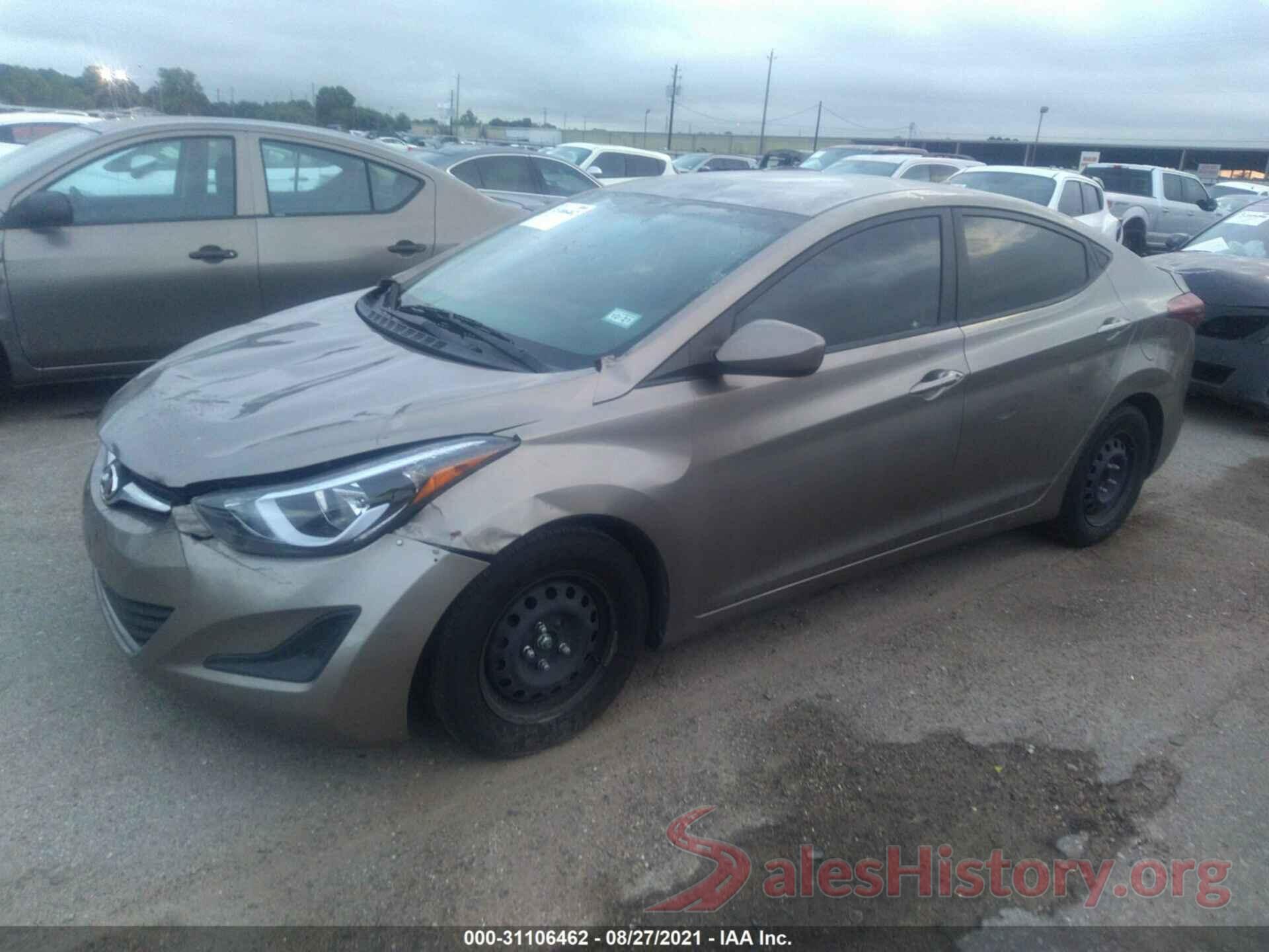 5NPDH4AEXGH700021 2016 HYUNDAI ELANTRA