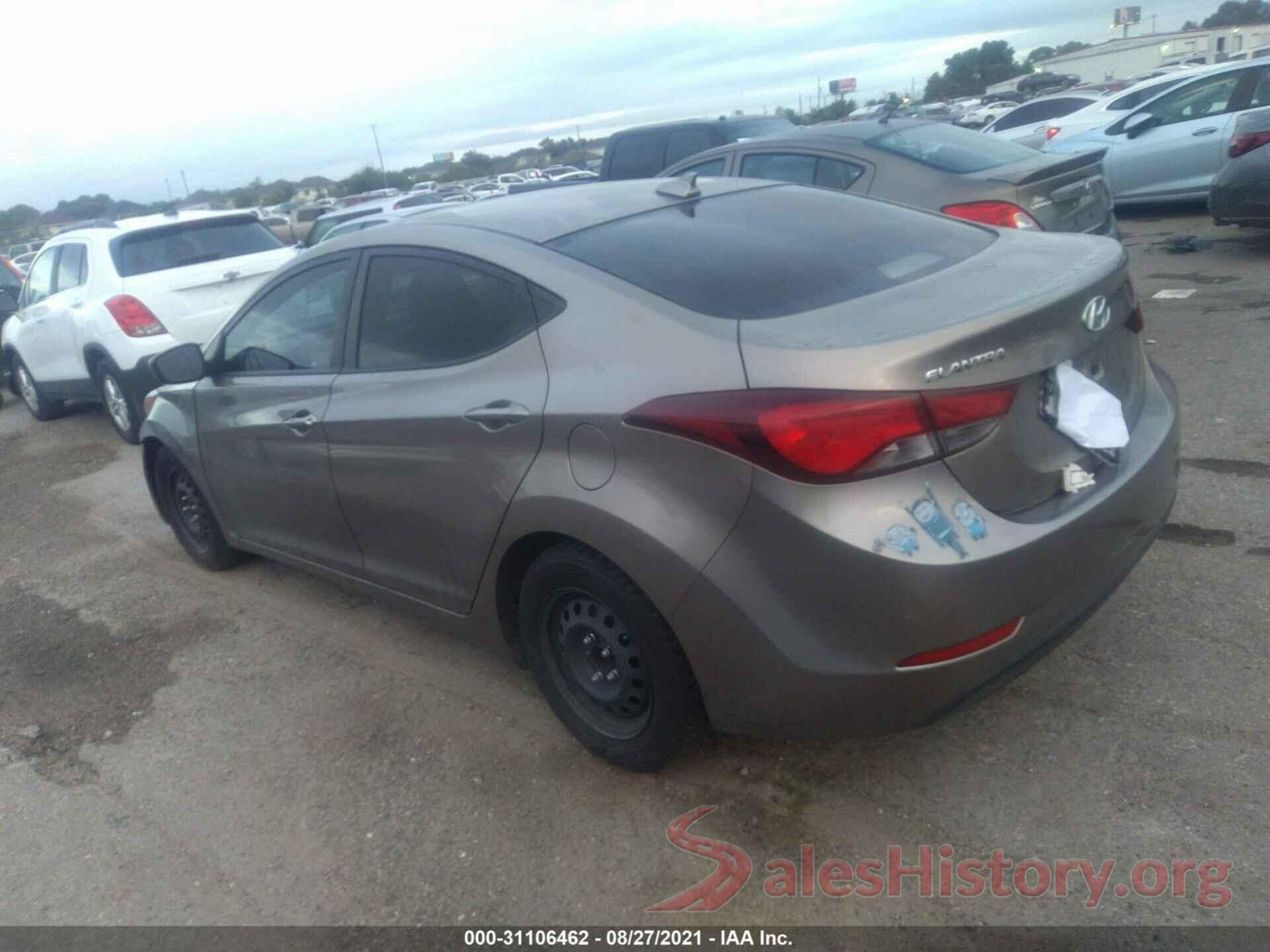 5NPDH4AEXGH700021 2016 HYUNDAI ELANTRA