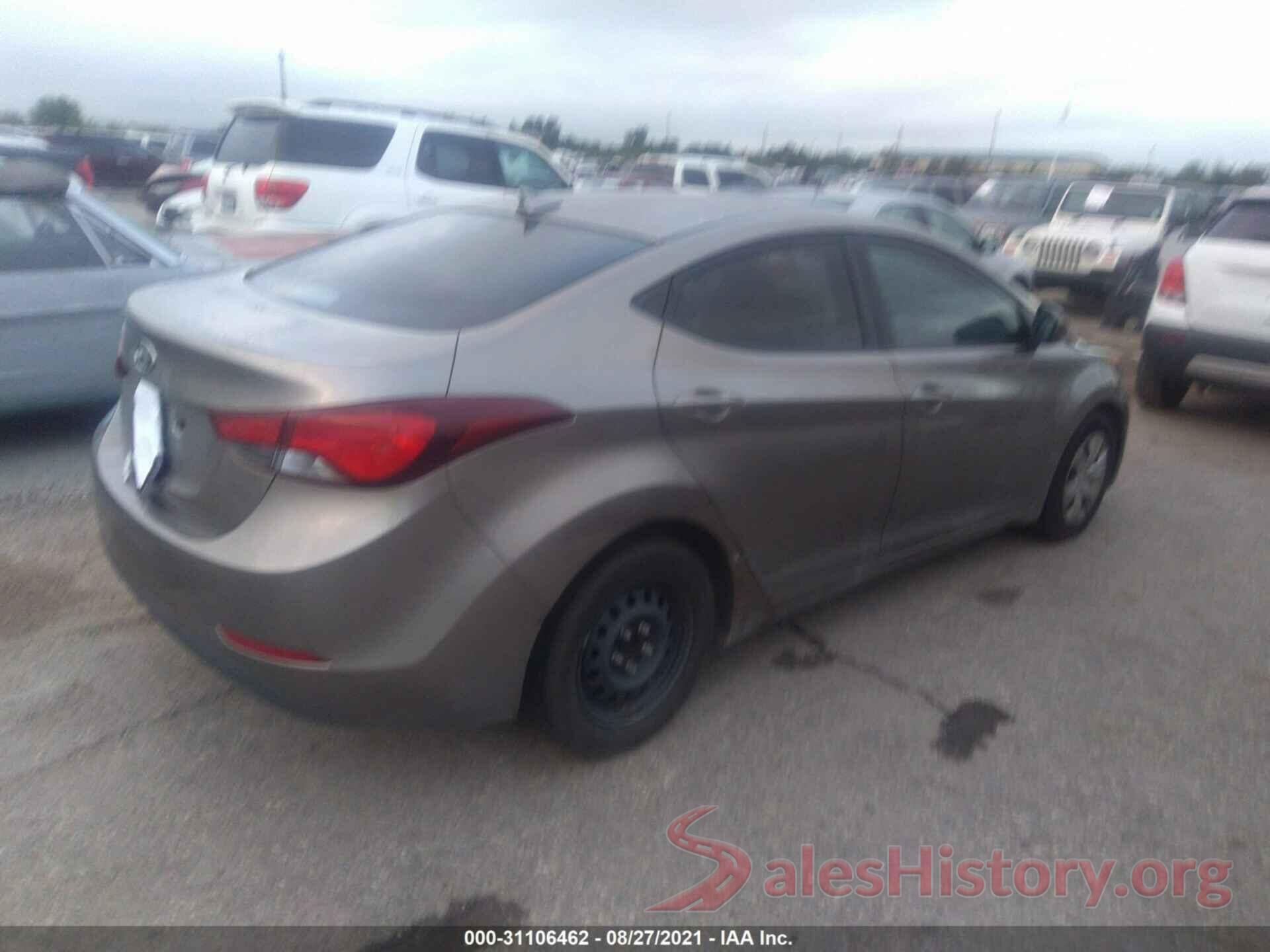 5NPDH4AEXGH700021 2016 HYUNDAI ELANTRA