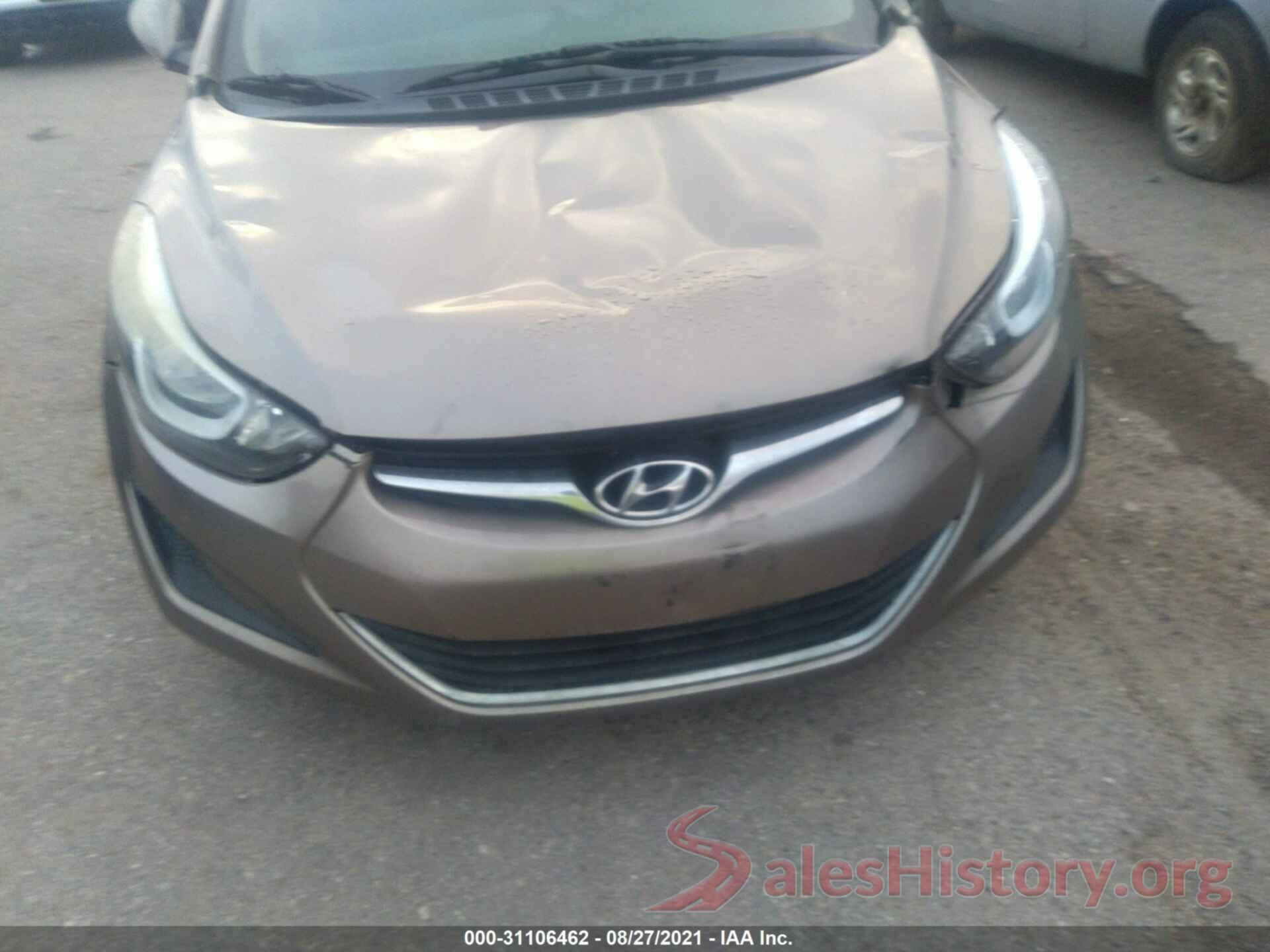 5NPDH4AEXGH700021 2016 HYUNDAI ELANTRA