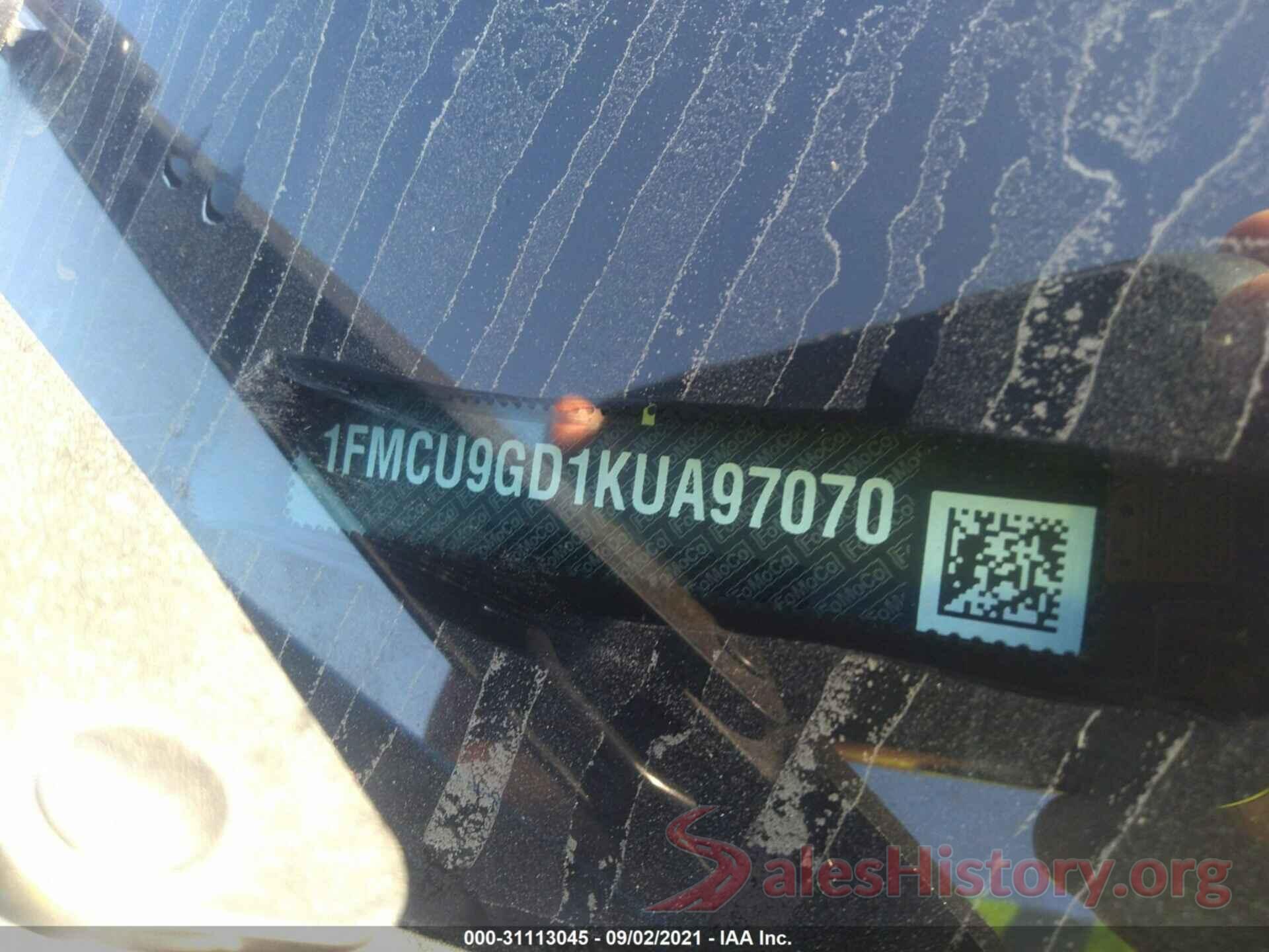 1FMCU9GD1KUA97070 2019 FORD ESCAPE