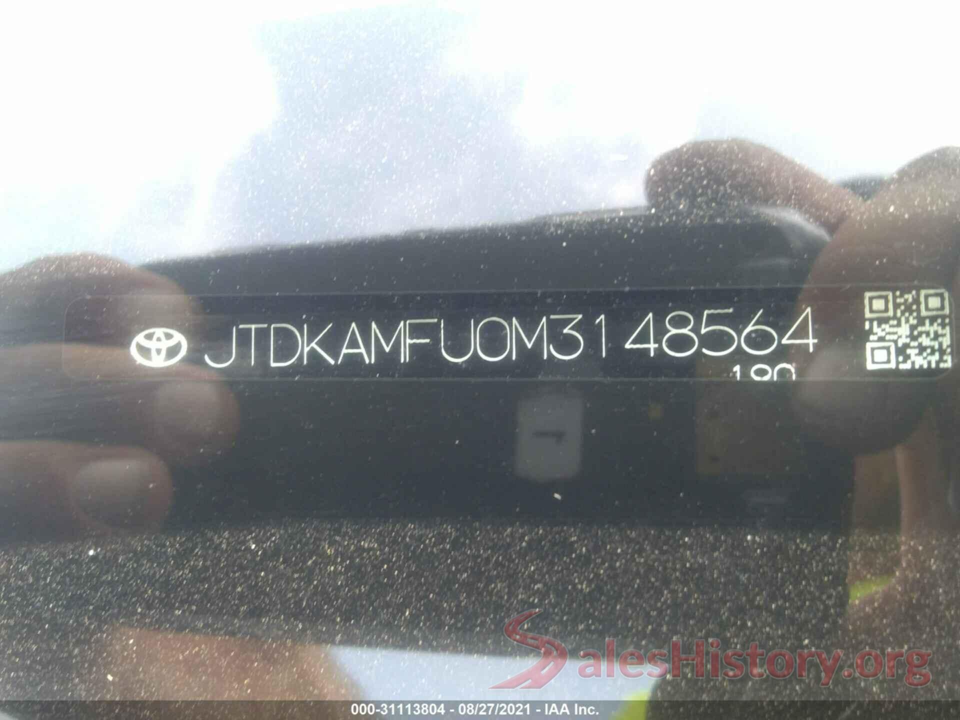 JTDKAMFU0M3148564 2021 TOYOTA PRIUS