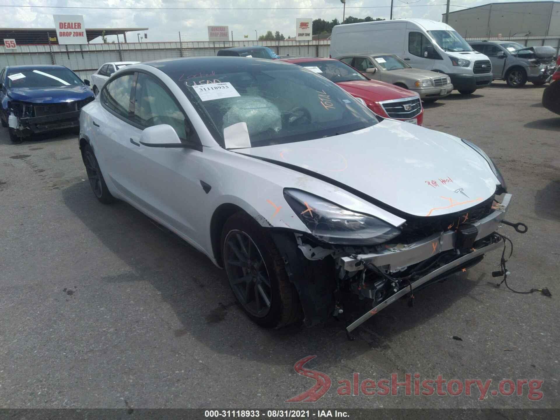 5YJ3E1EA6MF976250 2021 TESLA MODEL 3