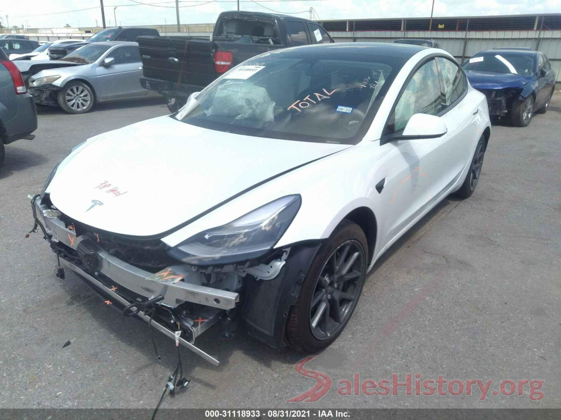 5YJ3E1EA6MF976250 2021 TESLA MODEL 3