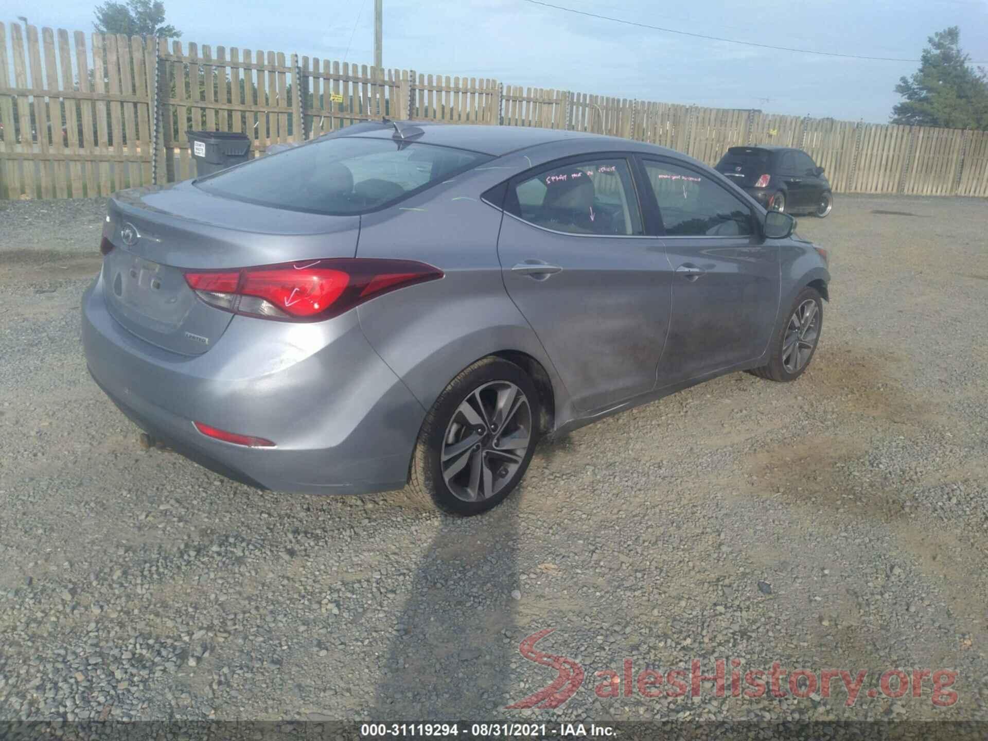 5NPDH4AE4GH658431 2016 HYUNDAI ELANTRA