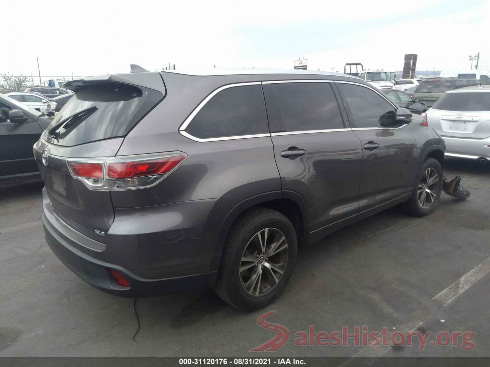 5TDKKRFH2GS123911 2016 TOYOTA HIGHLANDER