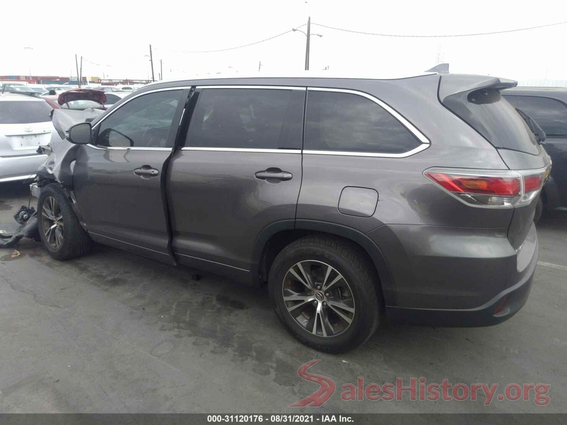 5TDKKRFH2GS123911 2016 TOYOTA HIGHLANDER