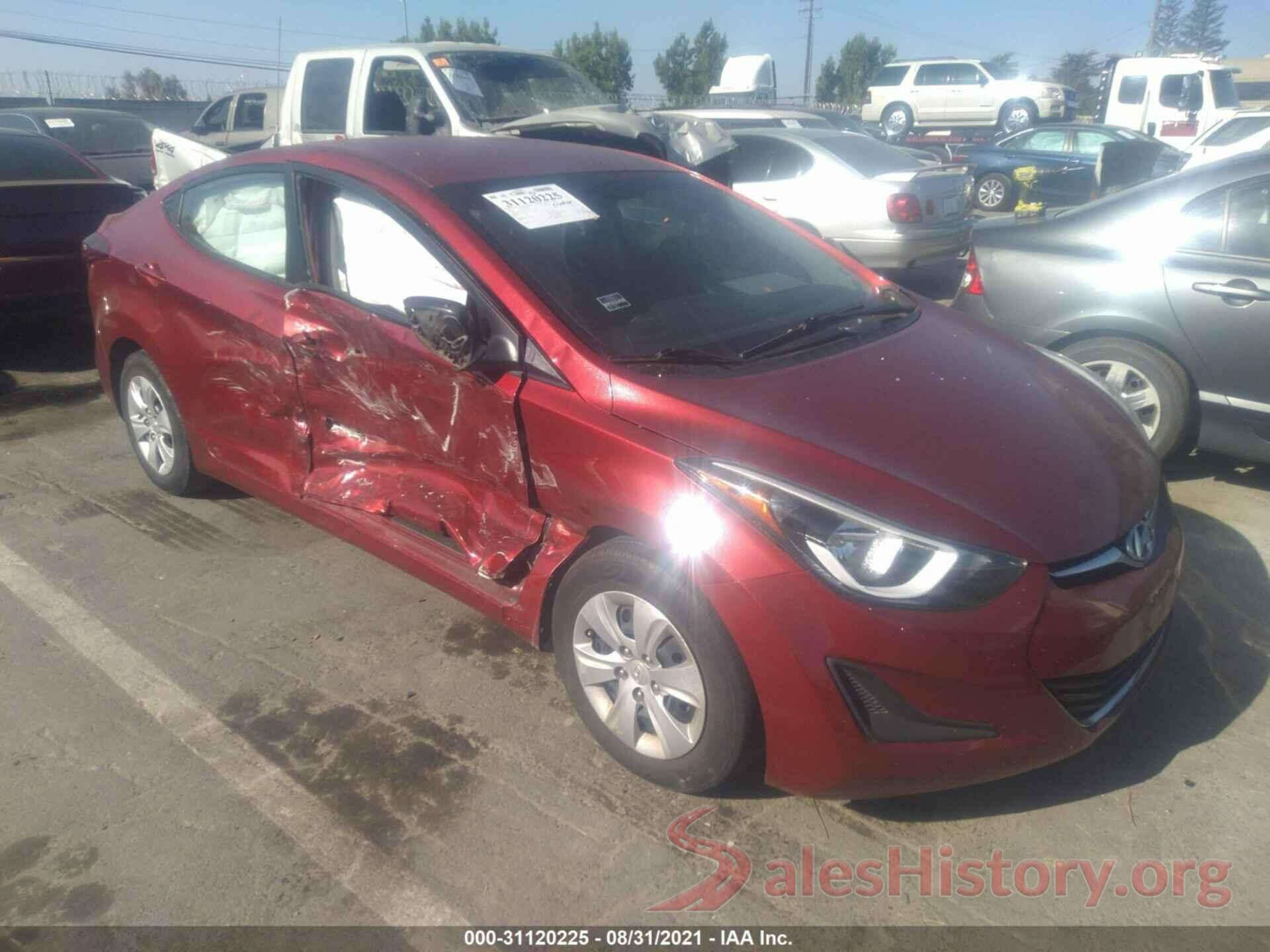 5NPDH4AE6GH699532 2016 HYUNDAI ELANTRA