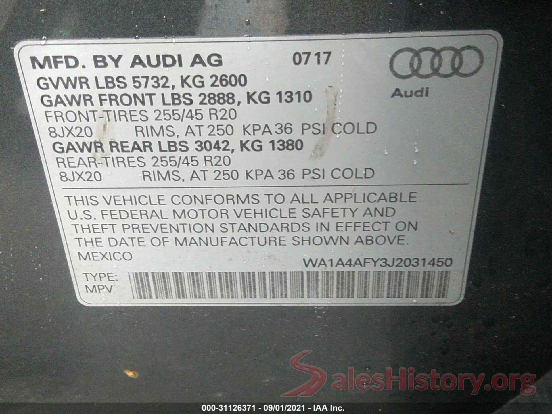 WA1A4AFY3J2031450 2018 AUDI SQ5