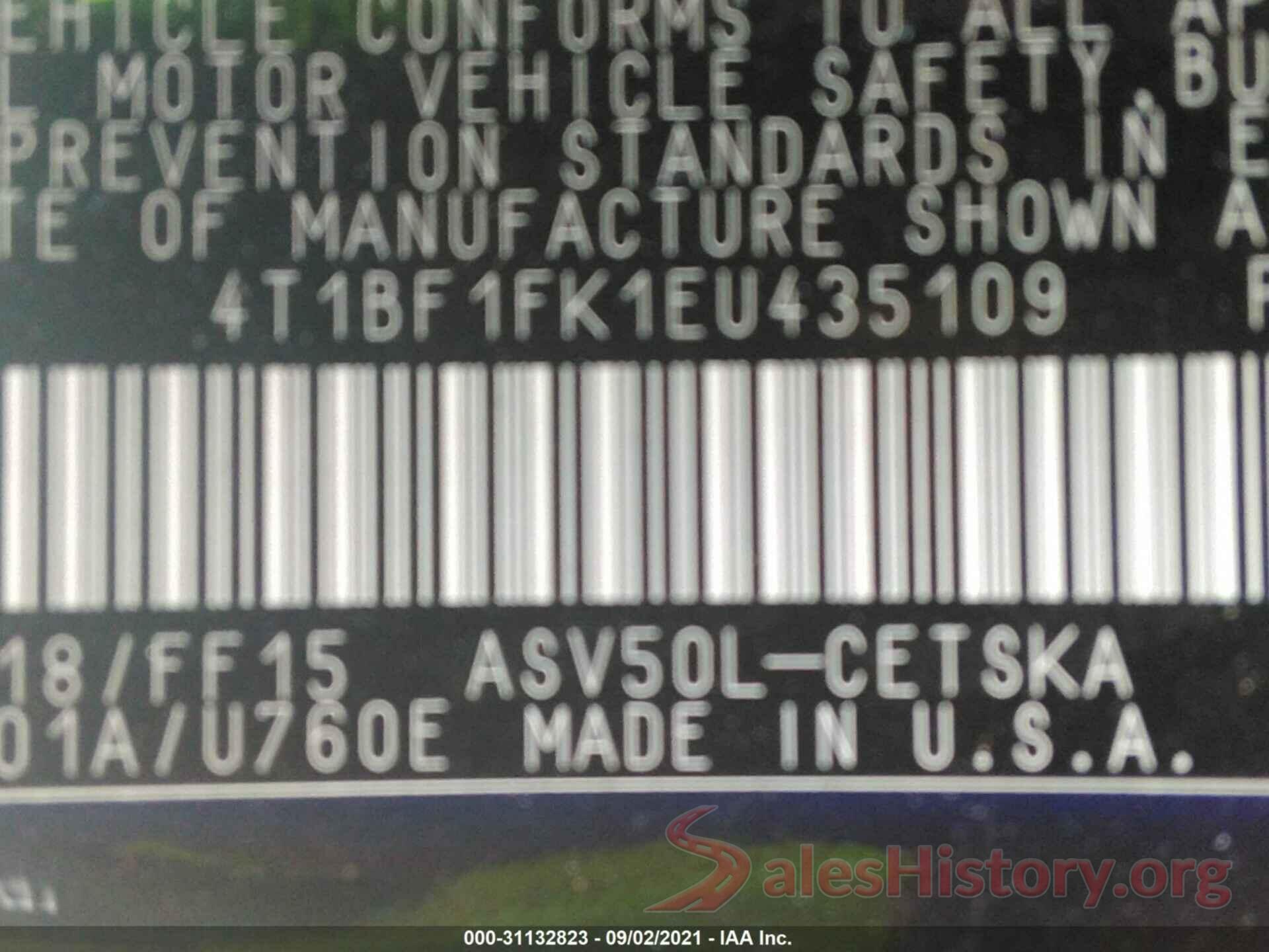 4T1BF1FK1EU435109 2014 TOYOTA CAMRY