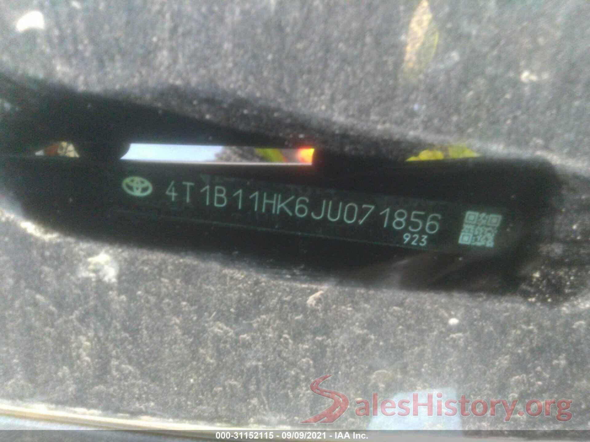 4T1B11HK6JU071856 2018 TOYOTA CAMRY